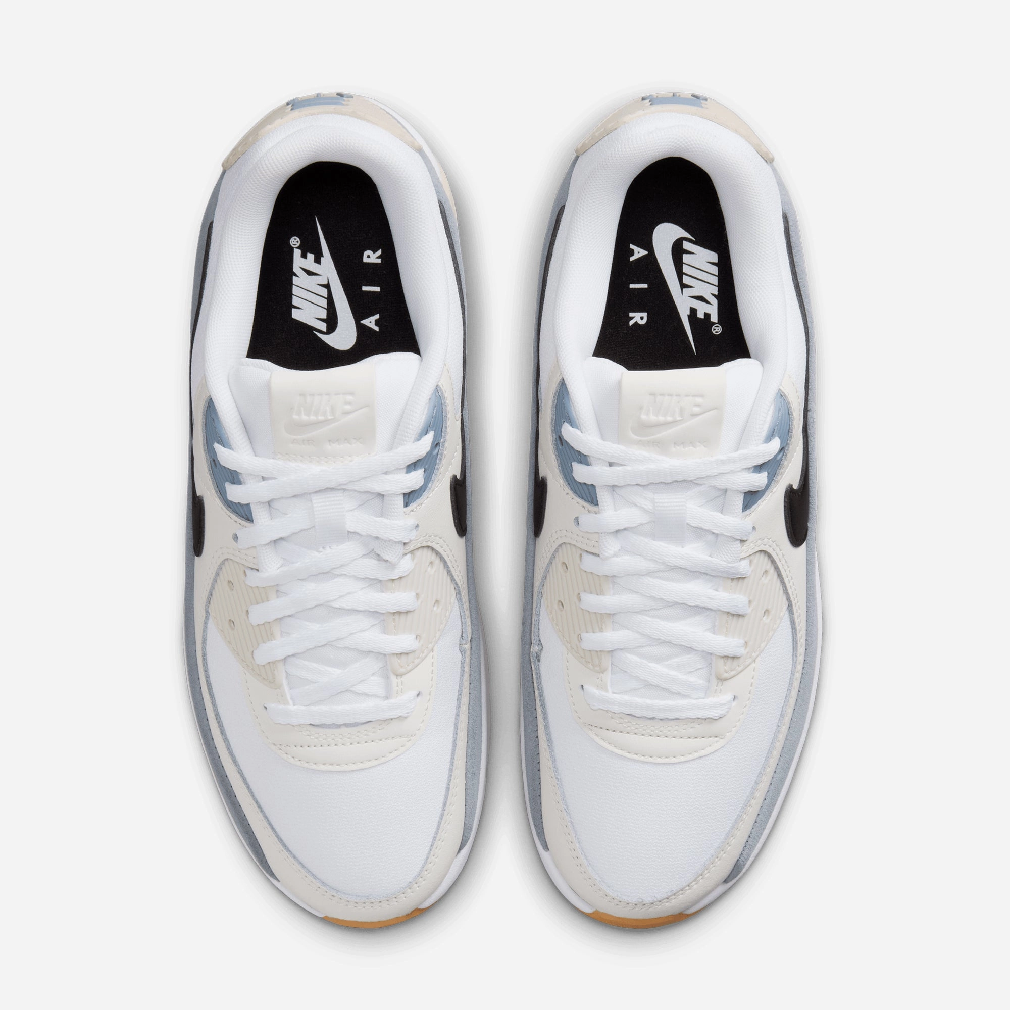 NIKE | AIR MAX 90 LV8 { WHITE/BLACK-ASHEN SLATE-LT OREWOOD BRN