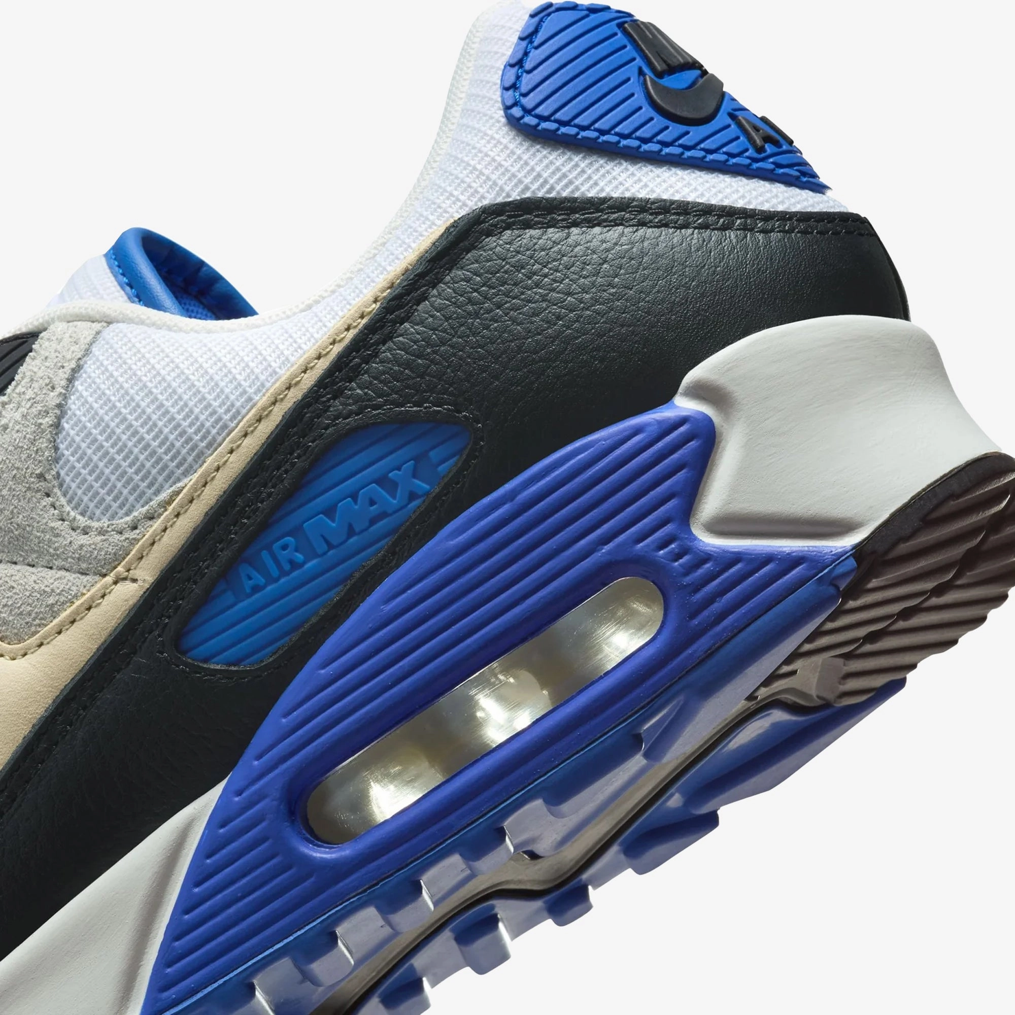 NIKE | AIR MAX 90 PREMIUM { WHITE/KHAKI-RACER BLUE-BLACK