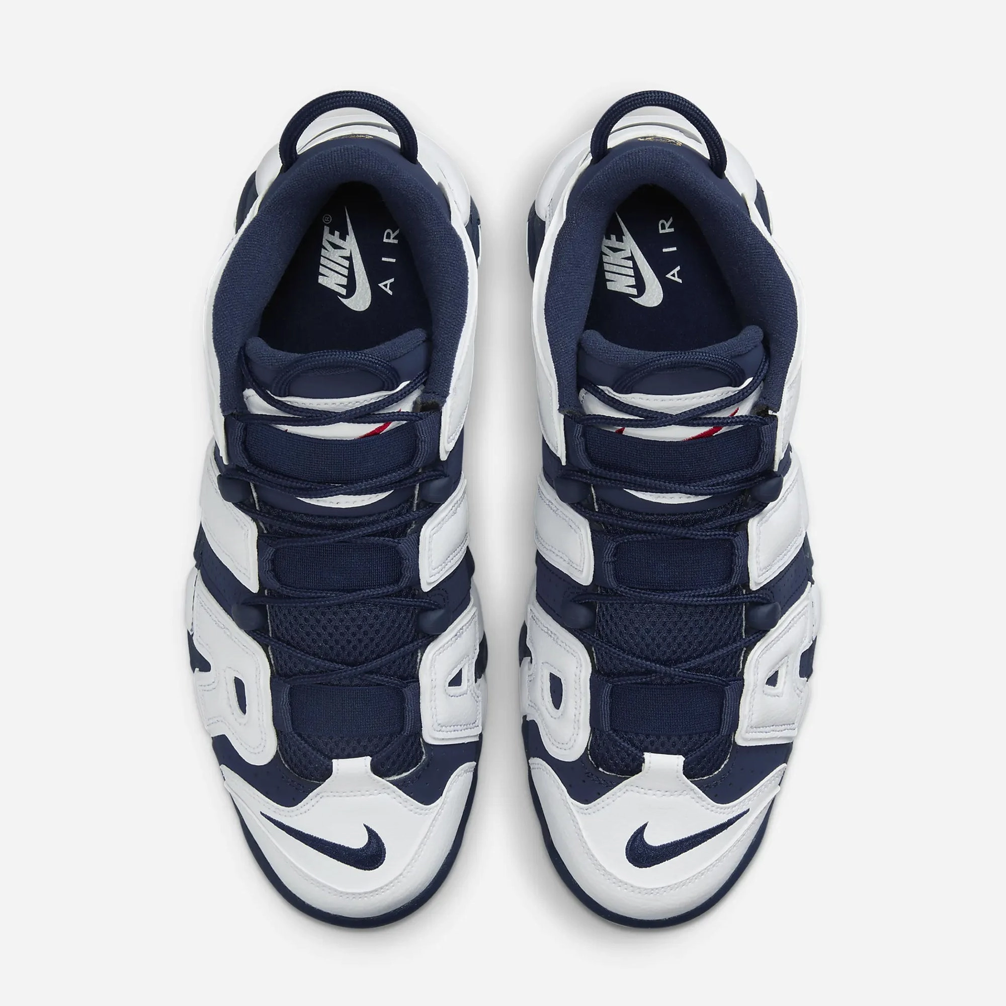 NIKE | AIR MORE UPTEMPO '96 { WHITE/MIDNIGHT NAVY-METALLIC GOLD