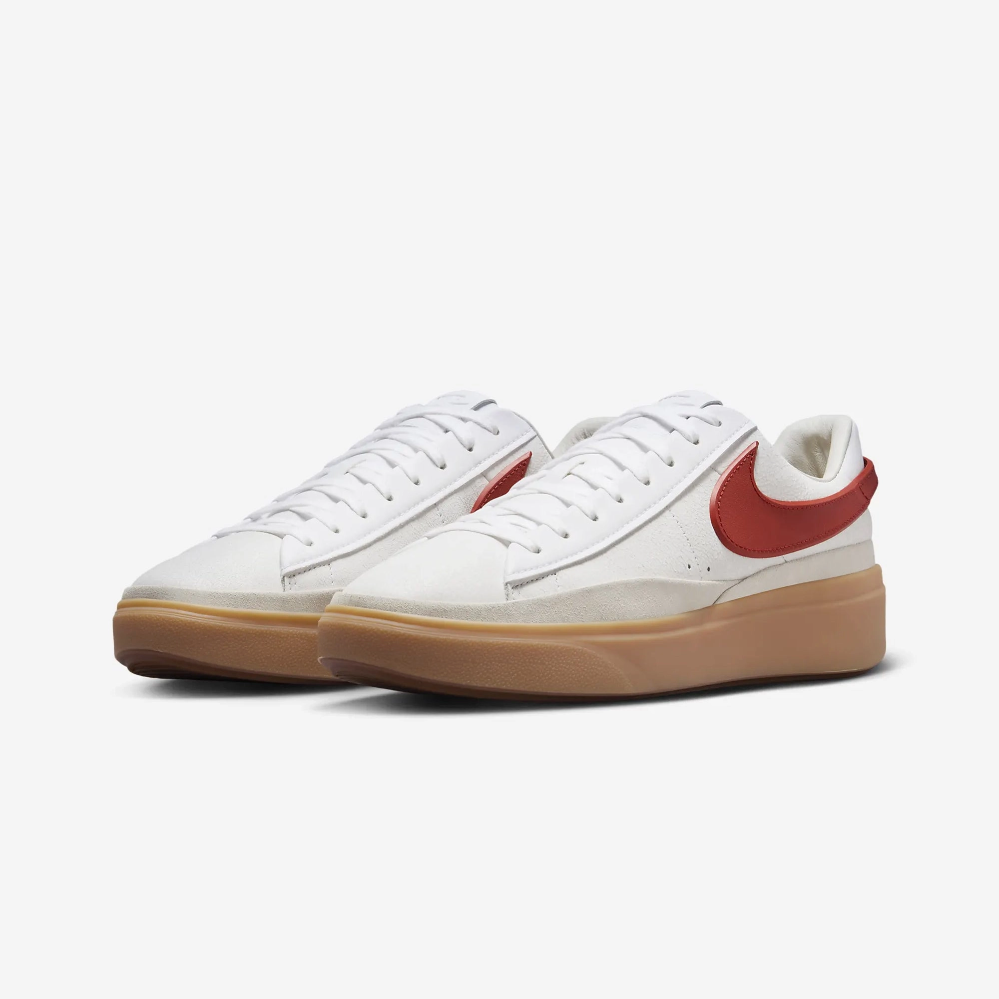 Nike | BLAZER PHANTOM LOW  { WHITE/DRAGON RED-SUMMIT WHITE-GUM YELLOW