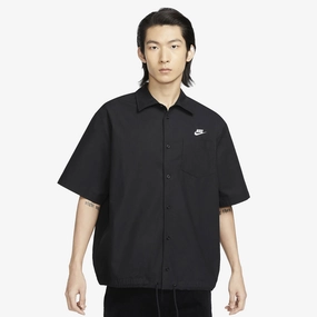 NIKE | CLUB OXFORD BUTTON-UP SHIRT { BLACK/WHITE