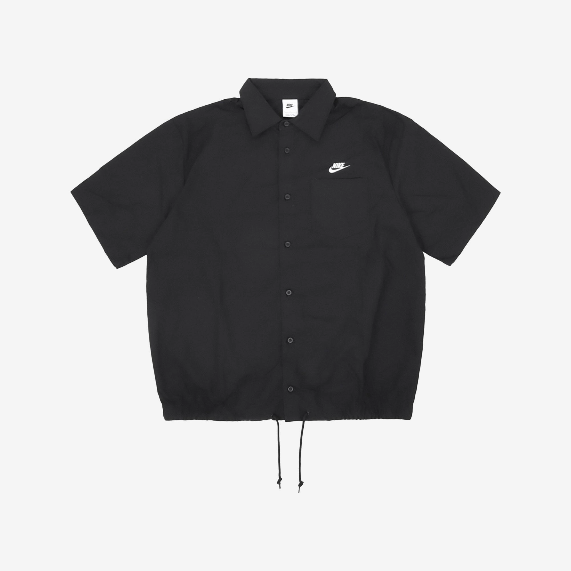 NIKE | CLUB OXFORD BUTTON-UP SHIRT { BLACK/WHITE