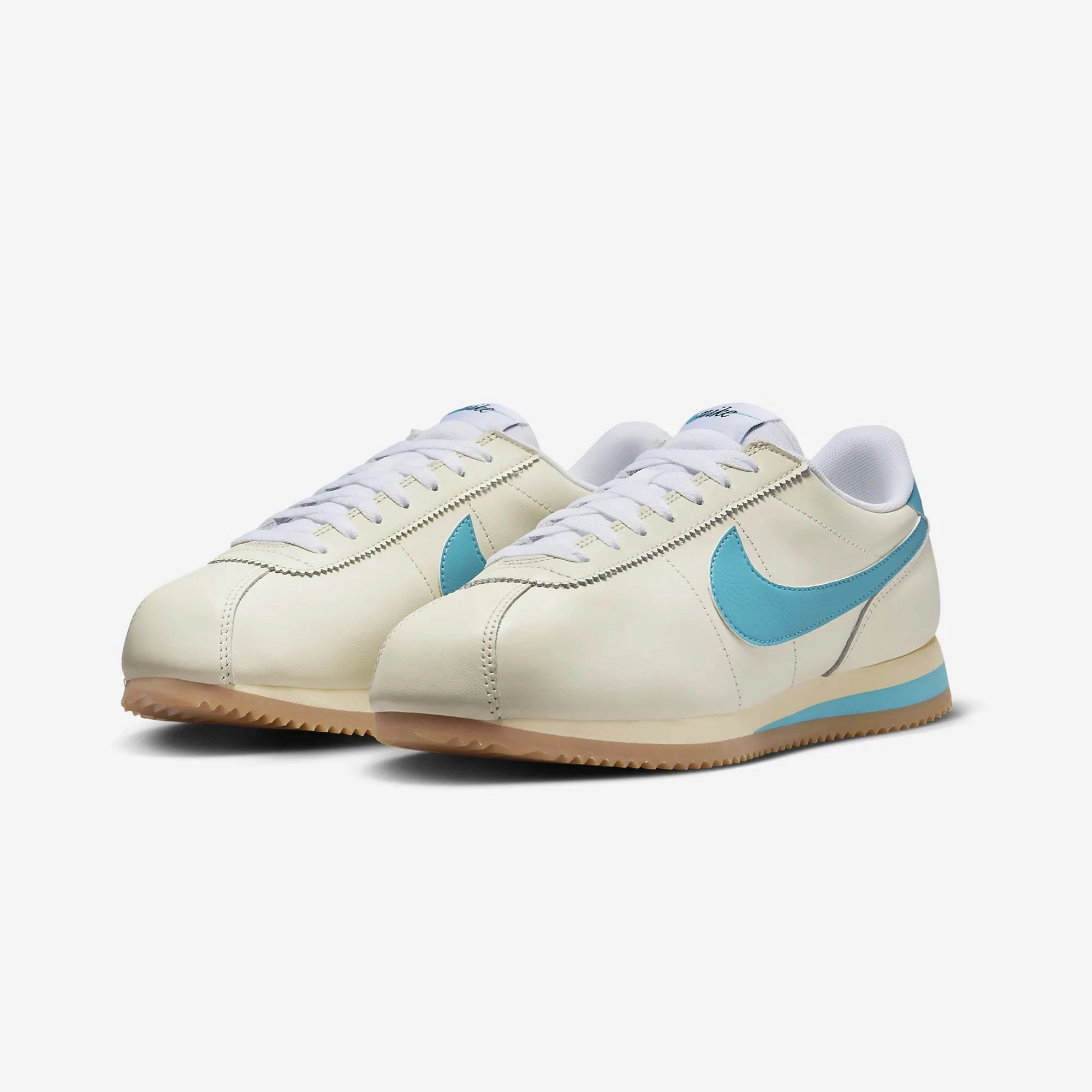 Nike | CORTEZ TXT  { COCONUT MILK/TEAL NEBULA-GUM YELLOW