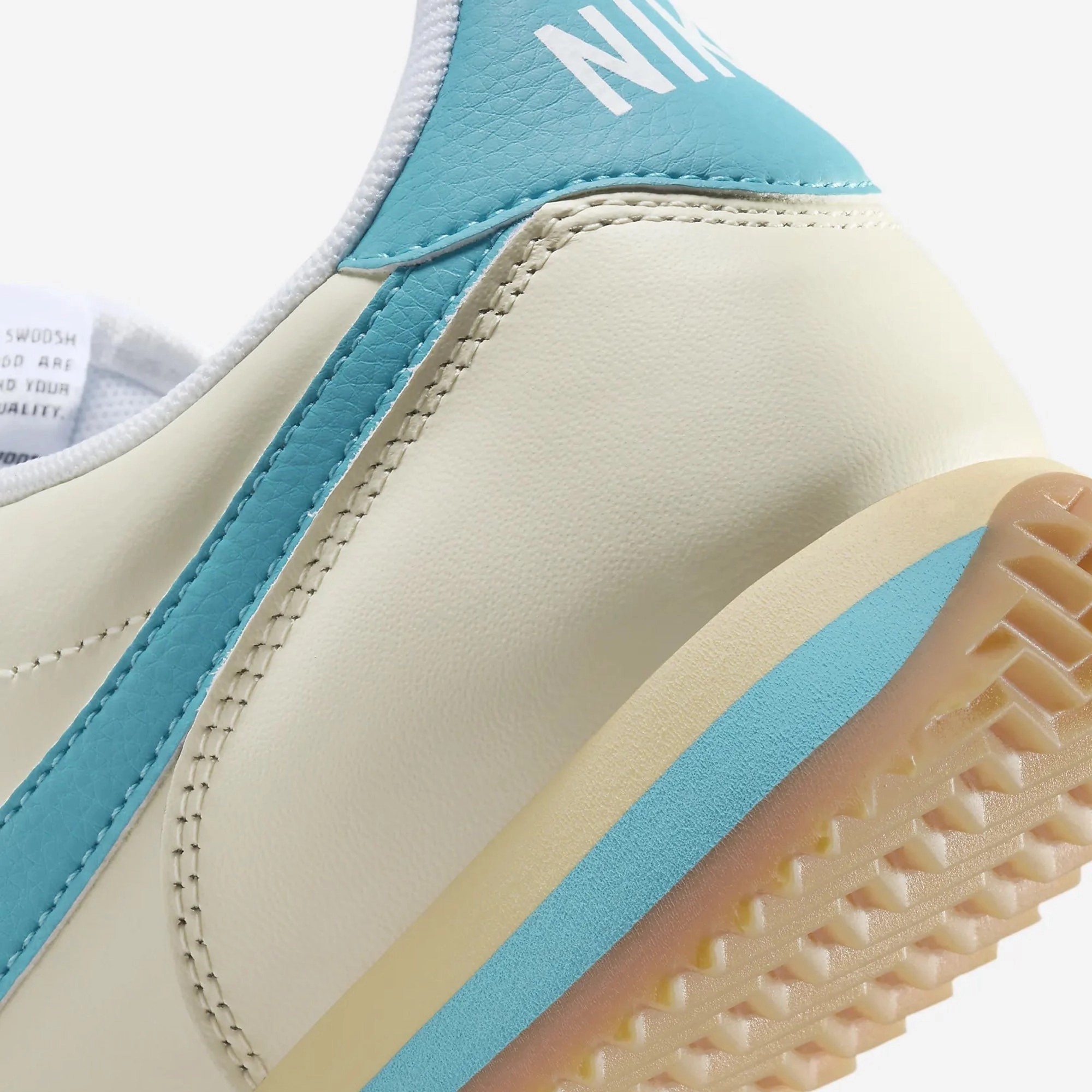 Nike | CORTEZ TXT  { COCONUT MILK/TEAL NEBULA-GUM YELLOW
