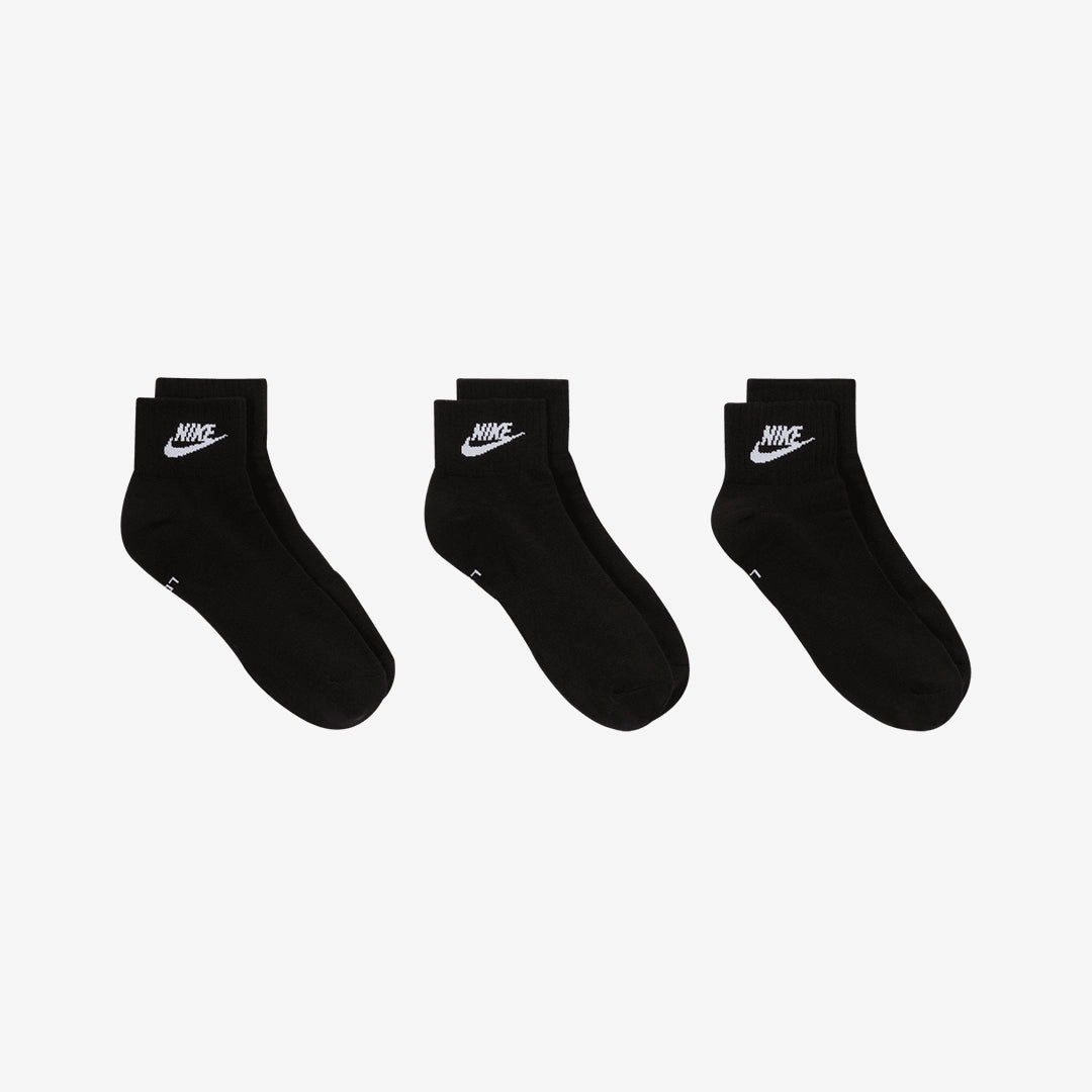 Nike | EVERYDAY ESSENTIAL ANKLE SOCKS (3PAIRS)  { BLACK/WHITE