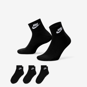 Nike | EVERYDAY ESSENTIAL ANKLE SOCKS (3PAIRS)  { BLACK/WHITE