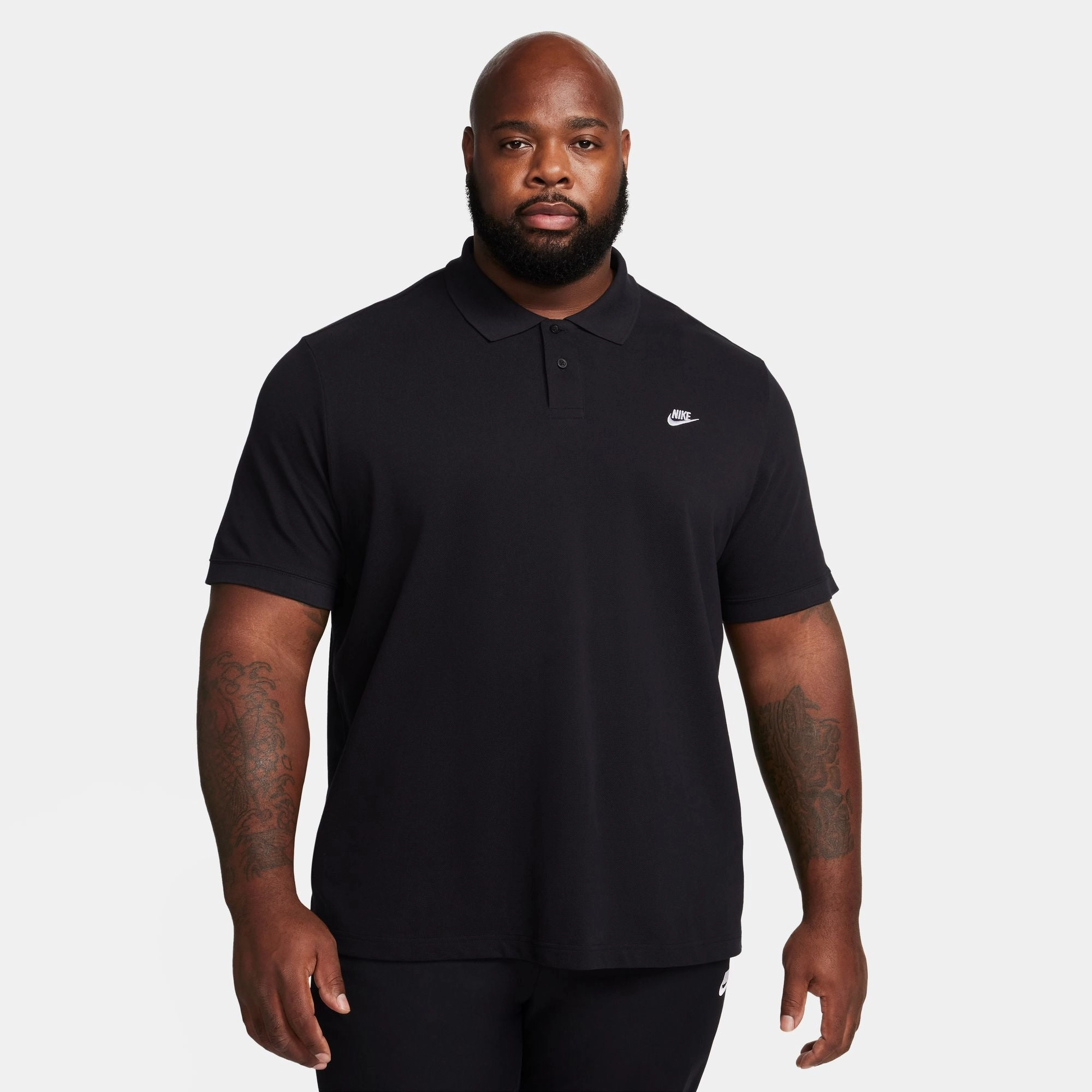 NIKE CLUB SHORT SLEEVE POLO BLACK/WHITE