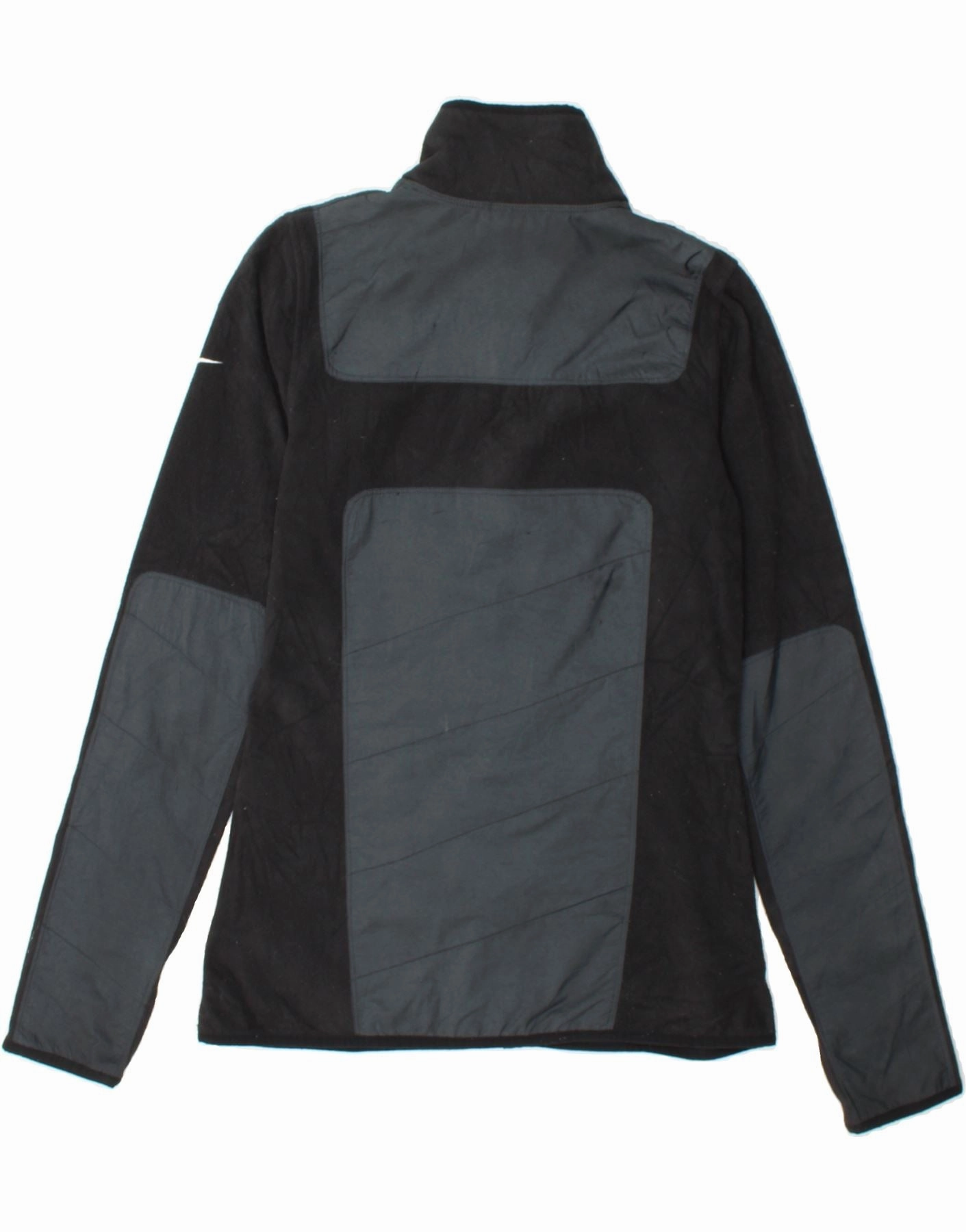 NIKE Mens Therma-Fit Fleece Jacket UK 36 Small Black Colourblock Polyester