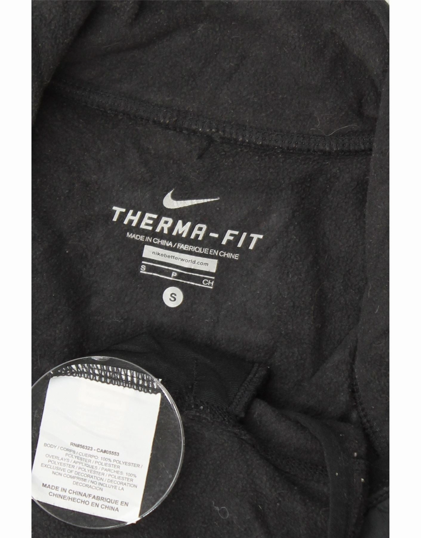 NIKE Mens Therma-Fit Fleece Jacket UK 36 Small Black Colourblock Polyester