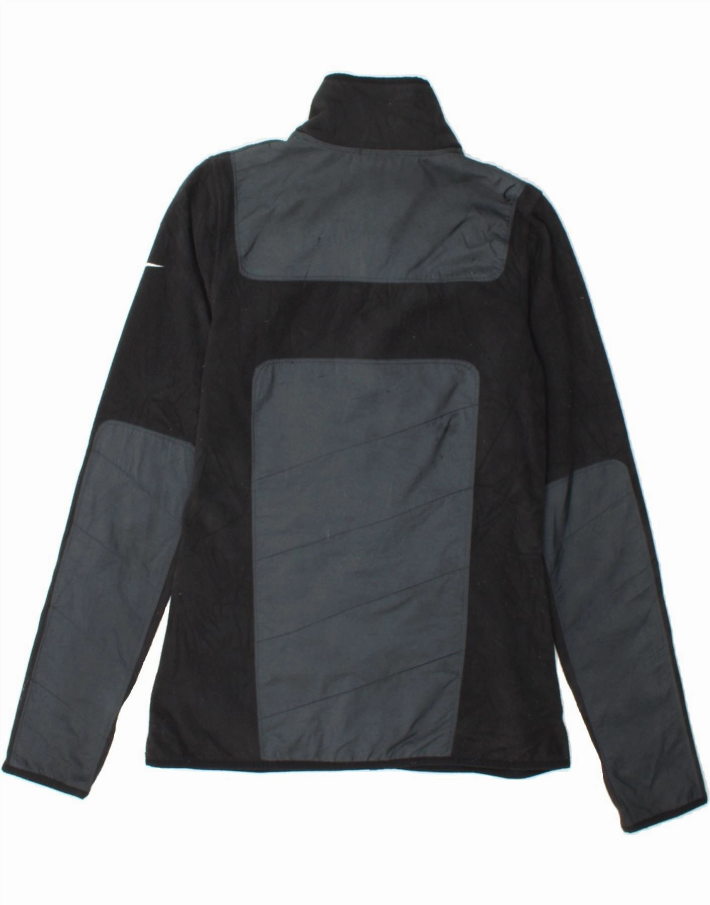 NIKE Mens Therma-Fit Fleece Jacket UK 36 Small Black Colourblock Polyester