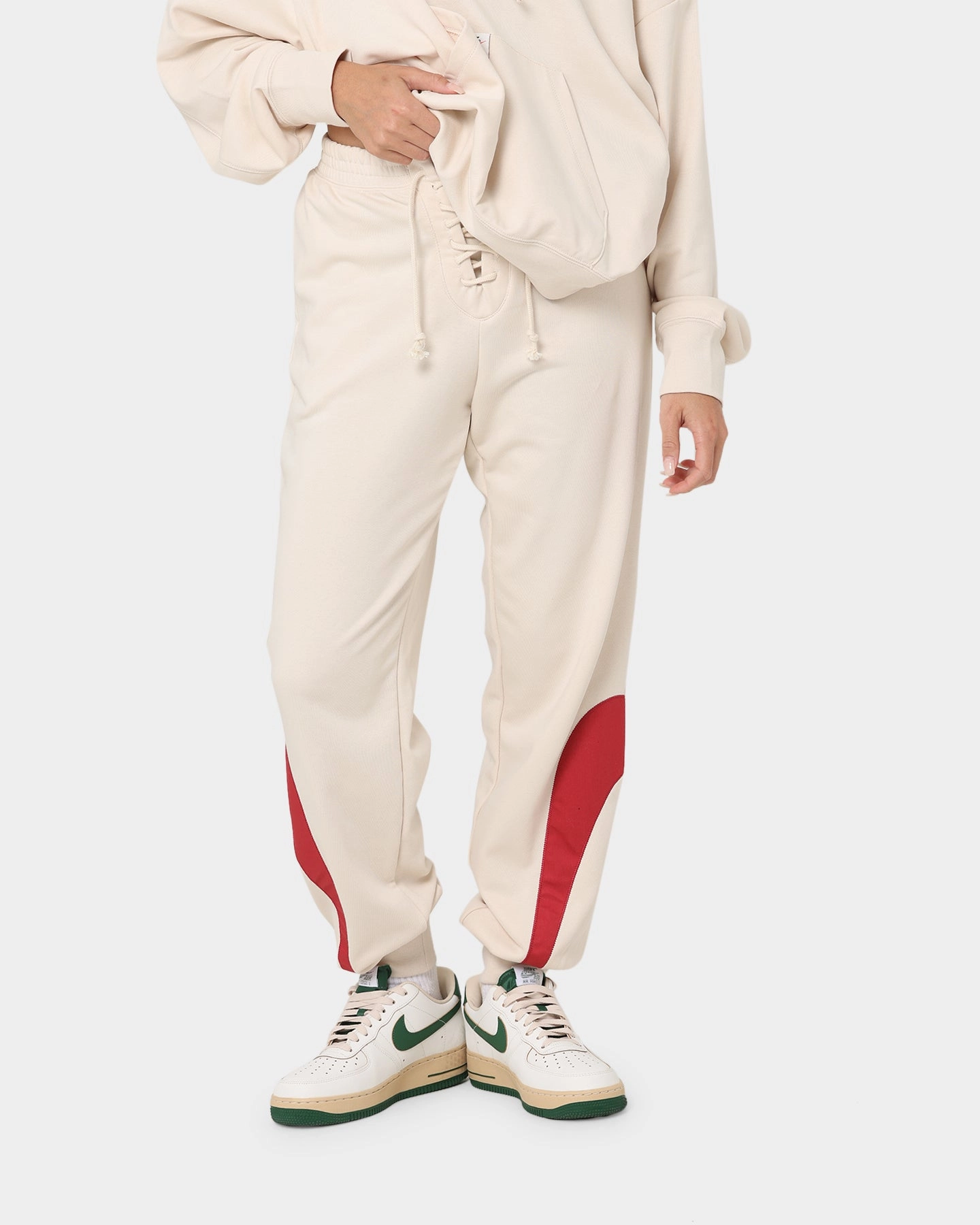 Nike Women's Nike Sportswear Circa 50 Fleece Pants Pearl White/Sierra Red