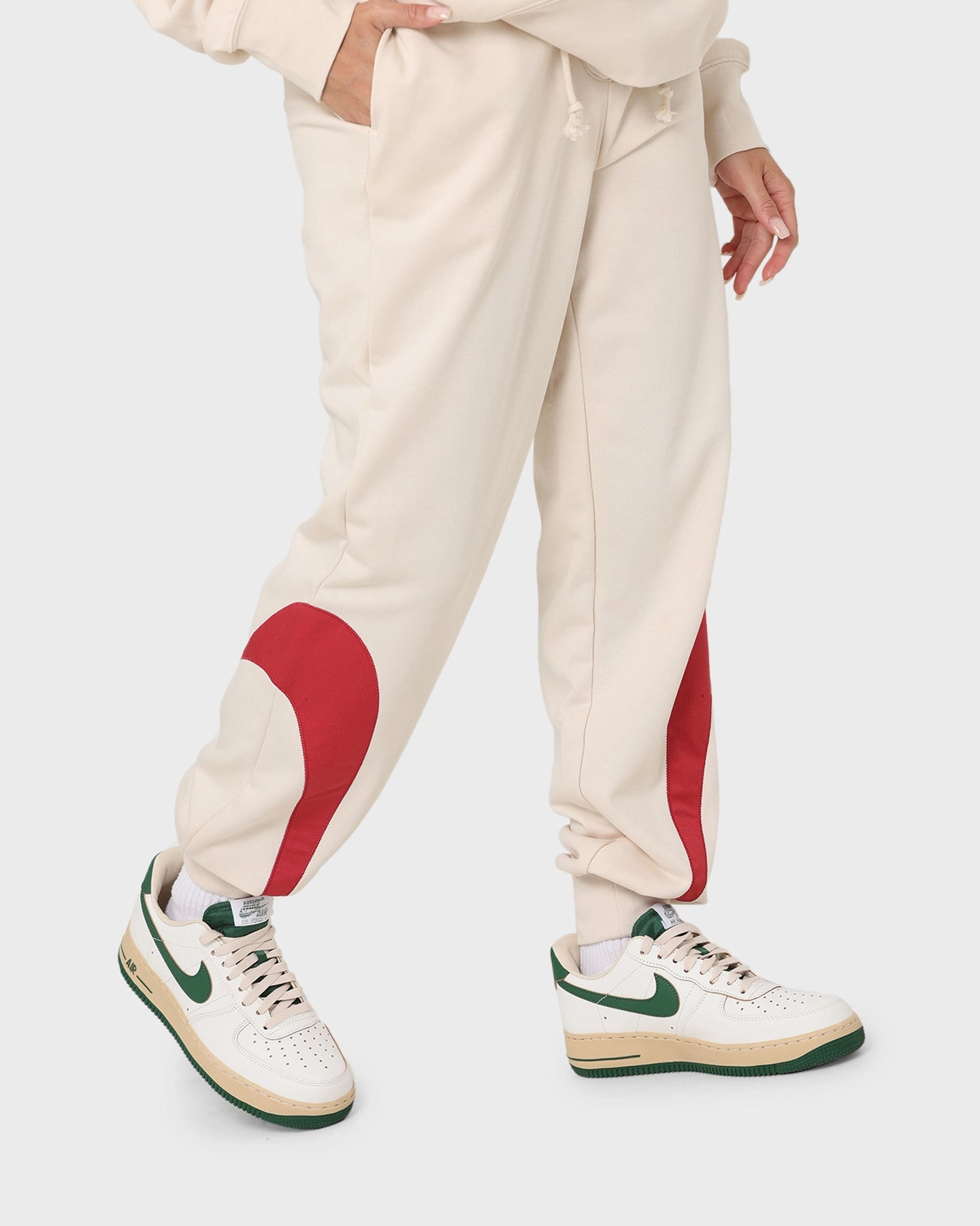 Nike Women's Nike Sportswear Circa 50 Fleece Pants Pearl White/Sierra Red
