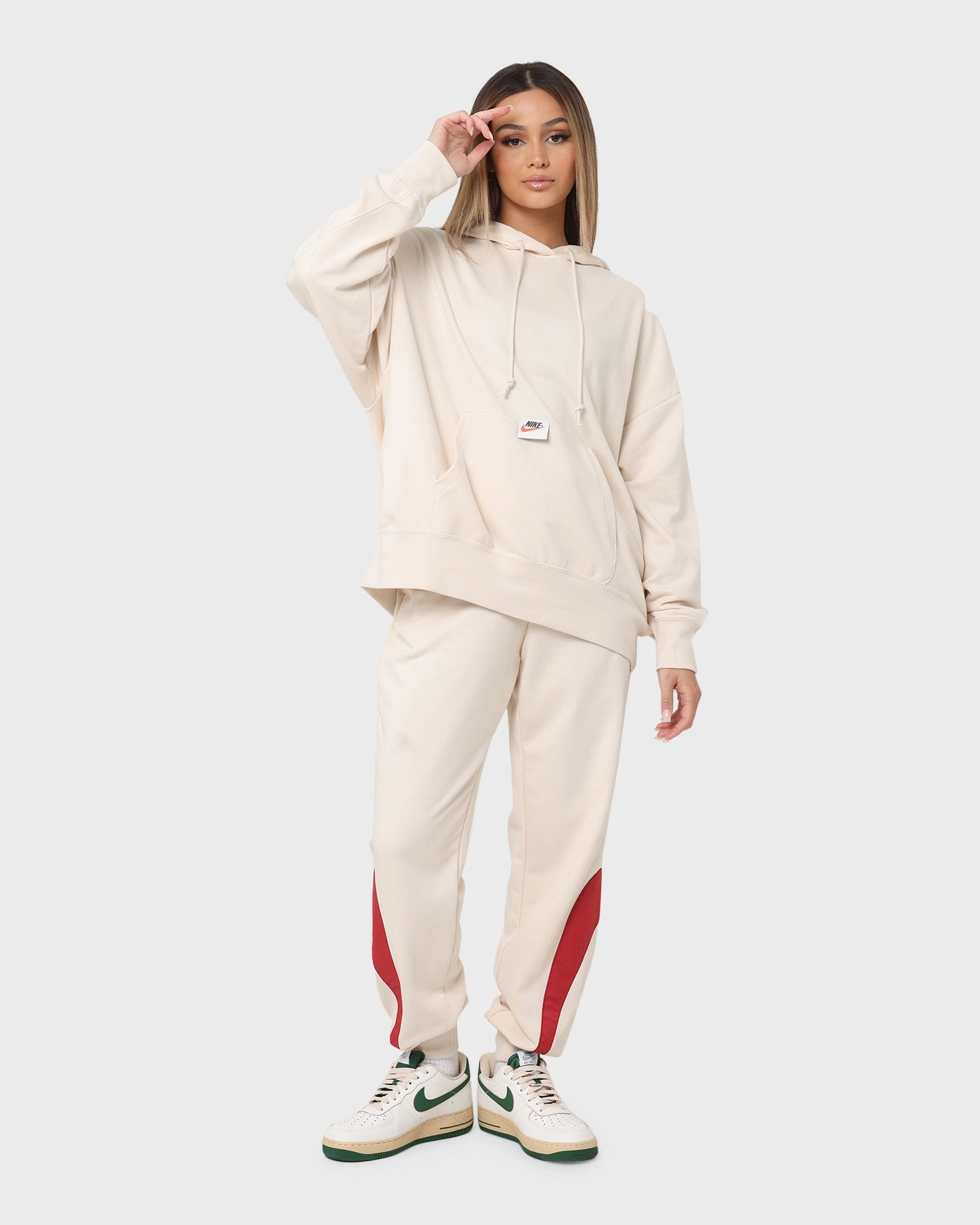 Nike Women's Nike Sportswear Circa 50 Fleece Pants Pearl White/Sierra Red