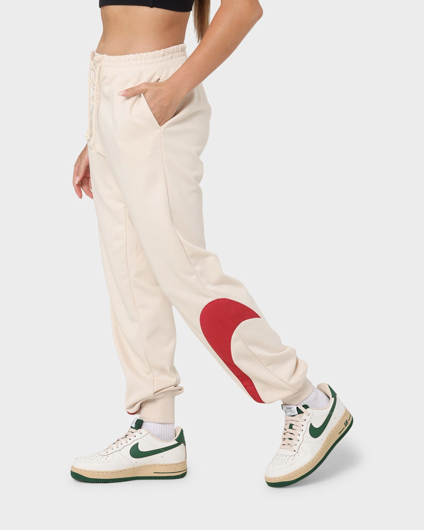 Nike Women's Nike Sportswear Circa 50 Fleece Pants Pearl White/Sierra Red