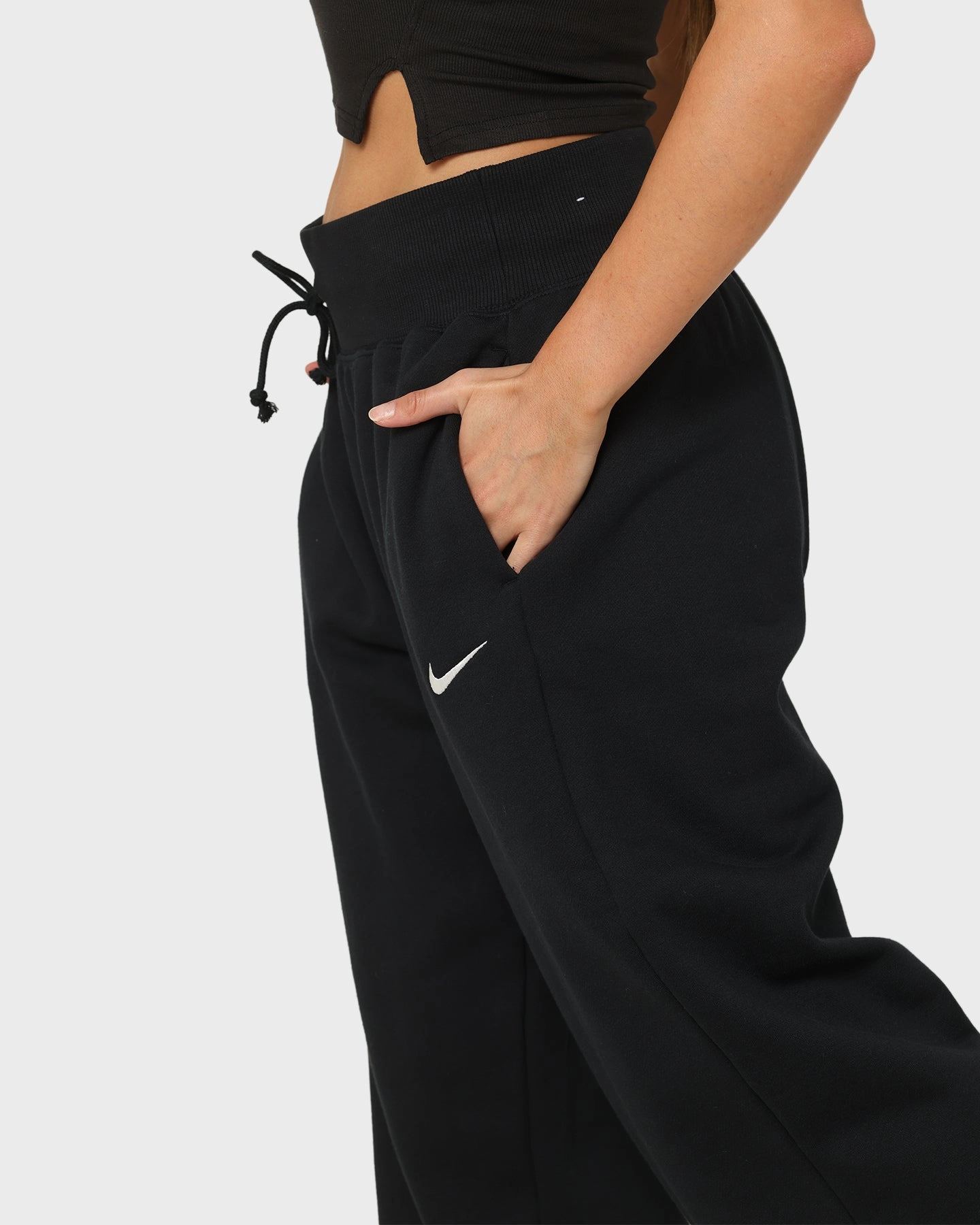Nike Women's Sportswear Style Fleece High Rise Oversized Pants Black/Sail