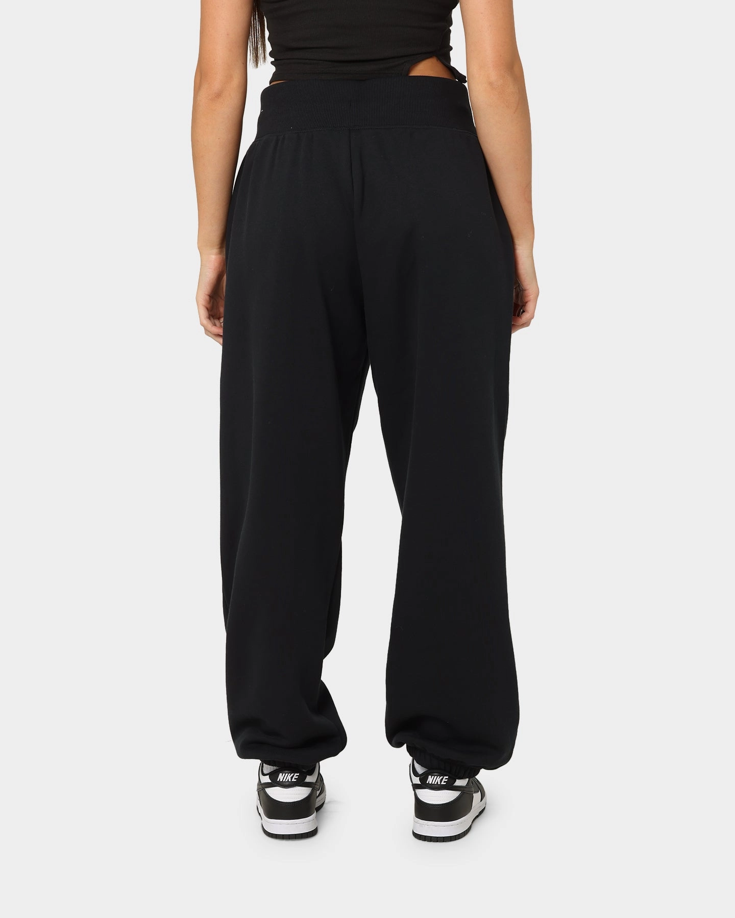 Nike Women's Sportswear Style Fleece High Rise Oversized Pants Black/Sail