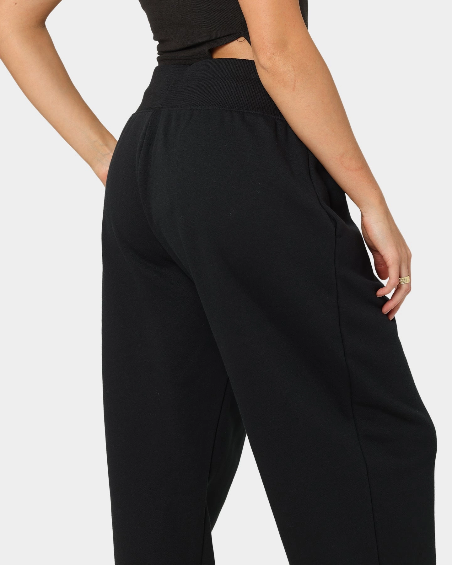Nike Women's Sportswear Style Fleece High Rise Oversized Pants Black/Sail