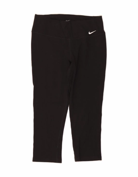 NIKE Womens Dri Fit Capri Leggings UK 10 Small  Black Polyester