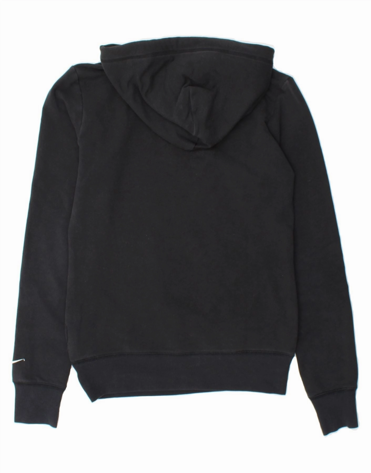 NIKE Womens Dri Fit Graphic Hoodie Jumper UK 10 Small Black Cotton