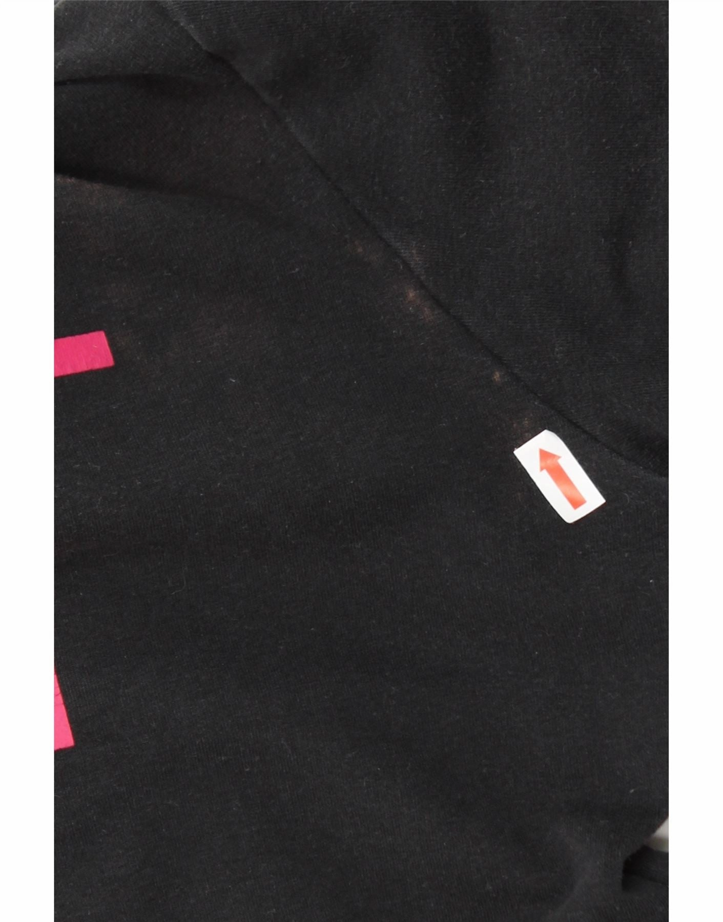 NIKE Womens Dri Fit Graphic Hoodie Jumper UK 10 Small Black Cotton