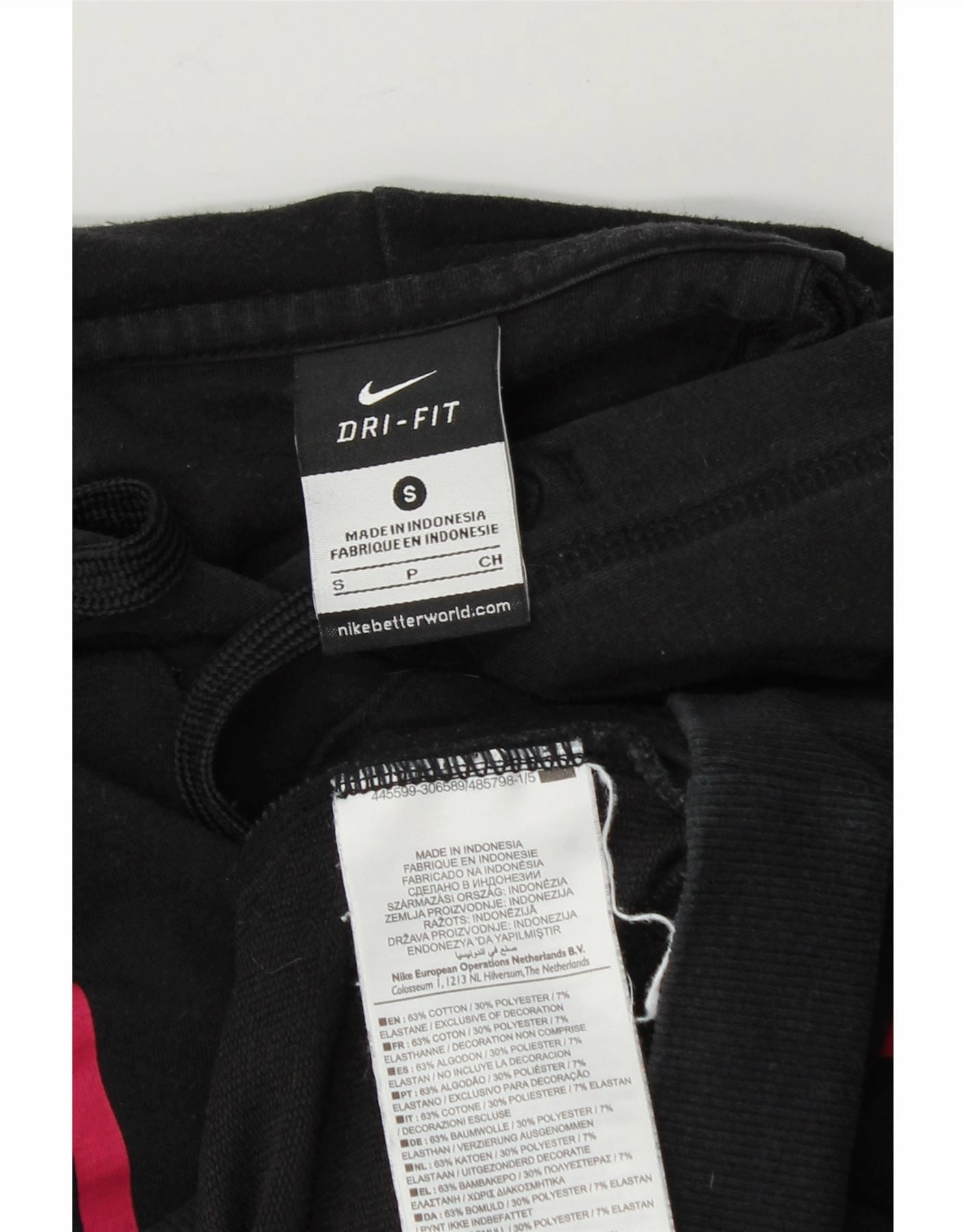 NIKE Womens Dri Fit Graphic Hoodie Jumper UK 10 Small Black Cotton