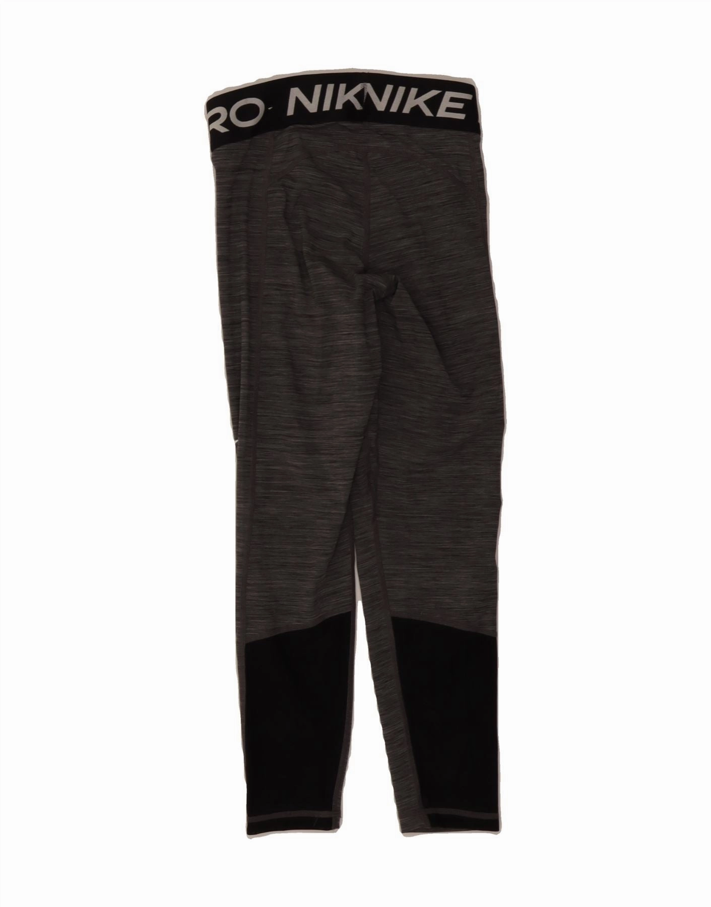 NIKE Womens Dri Fit Graphic Leggings UK 4 XS  Grey Colourblock
