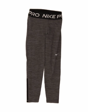 NIKE Womens Dri Fit Graphic Leggings UK 4 XS  Grey Colourblock
