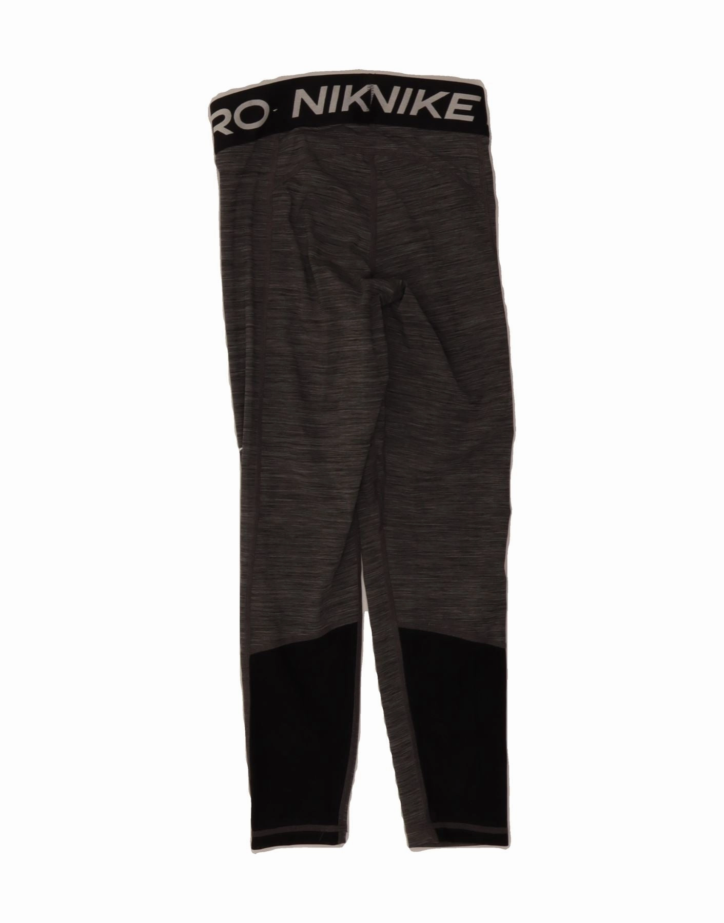 NIKE Womens Dri Fit Graphic Leggings UK 4 XS  Grey Colourblock