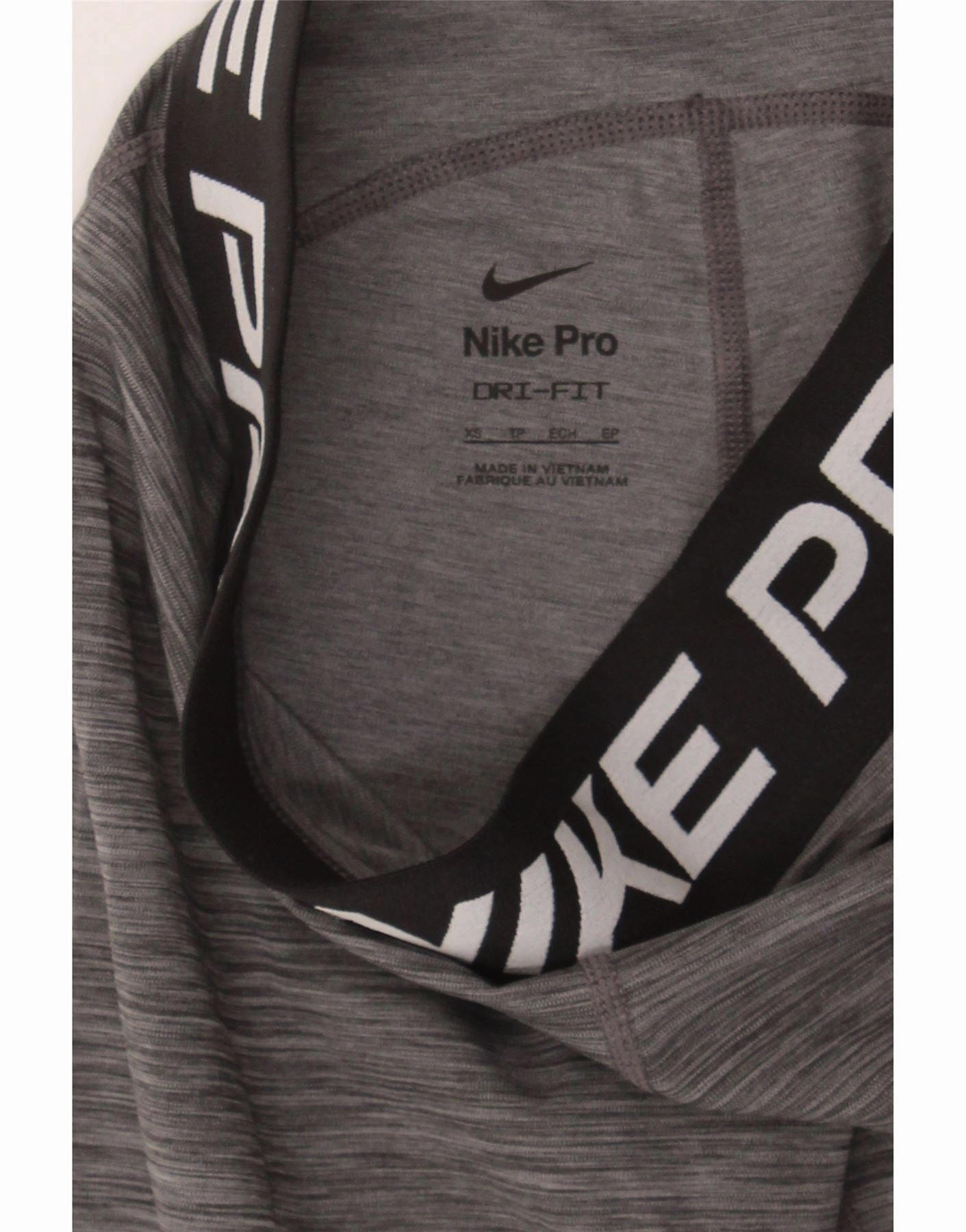 NIKE Womens Dri Fit Graphic Leggings UK 4 XS  Grey Colourblock