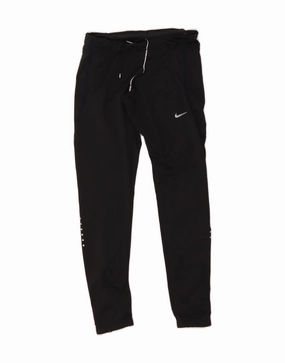 NIKE Womens Dri Fit Leggings UK 12 Medium Black Polyester