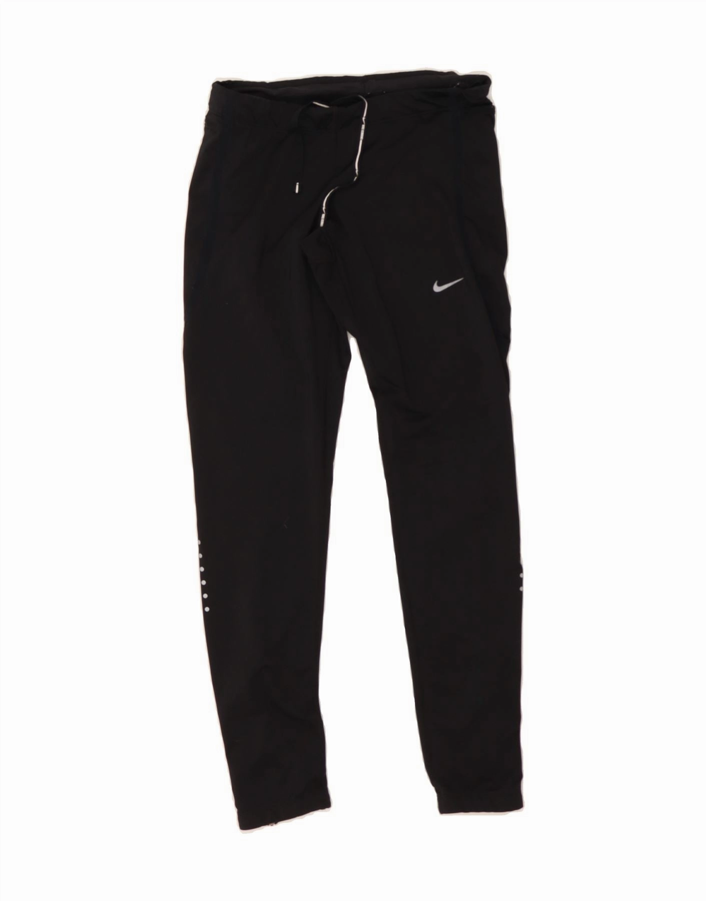 NIKE Womens Dri Fit Leggings UK 12 Medium Black Polyester