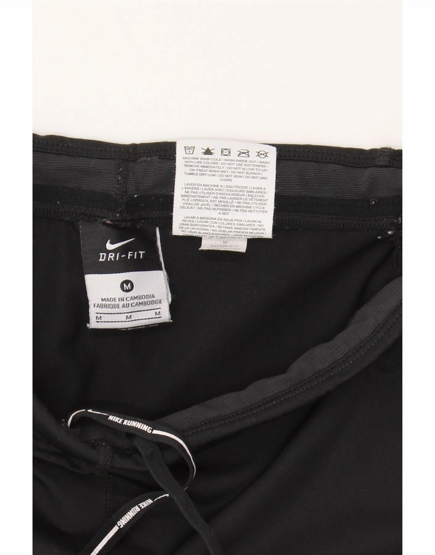 NIKE Womens Dri Fit Leggings UK 12 Medium Black Polyester