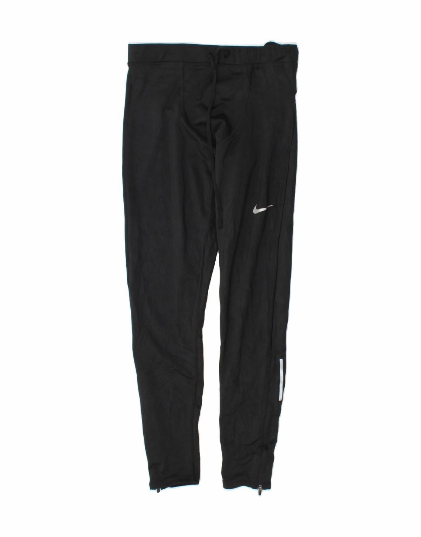 NIKE Womens Dri Fit Tracksuit Trousers UK 10 Small Black Polyester