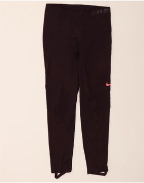 NIKE Womens Leggings UK 14 Large  Burgundy Polyester