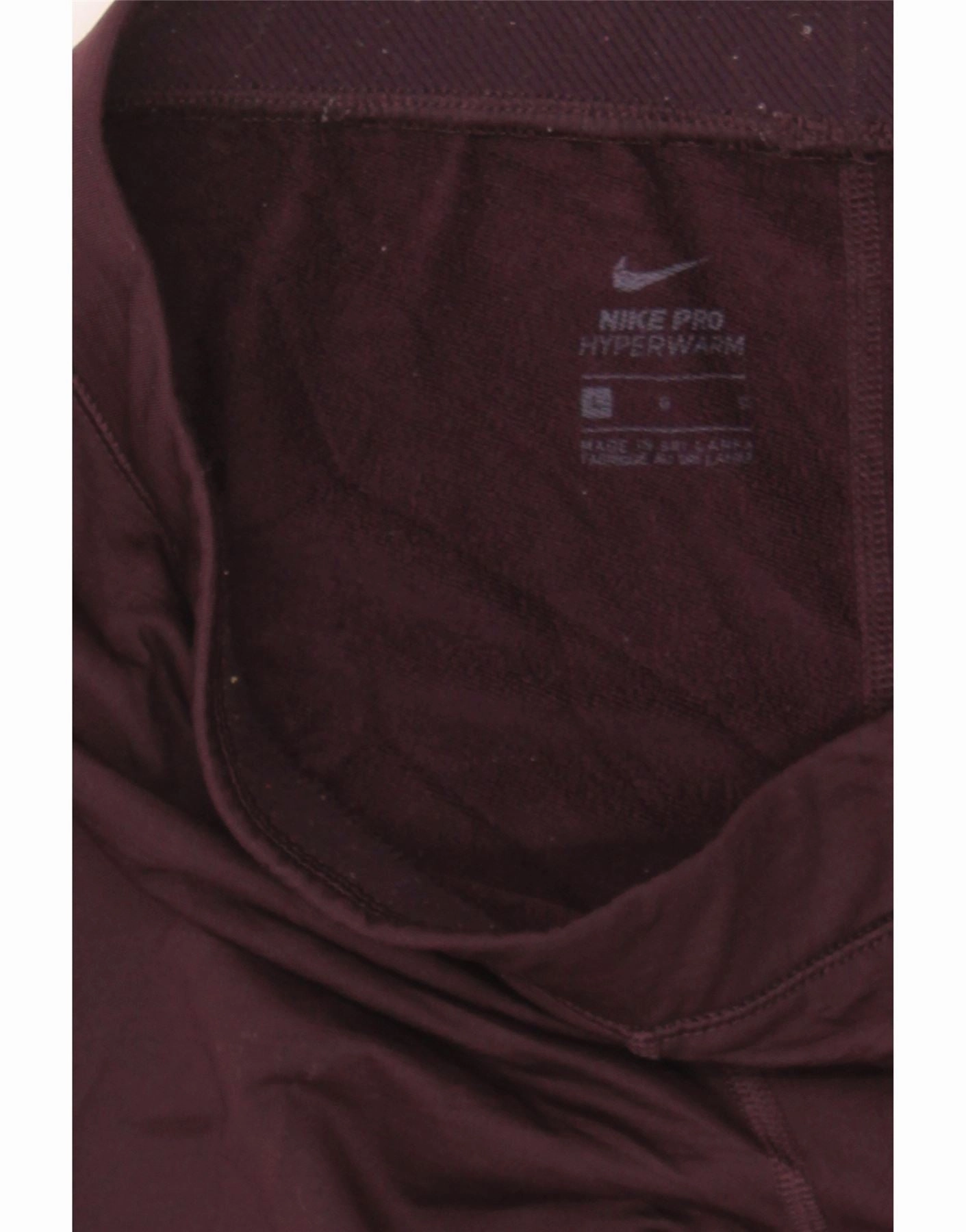 NIKE Womens Leggings UK 14 Large  Burgundy Polyester