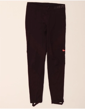 NIKE Womens Leggings UK 14 Large  Burgundy Polyester