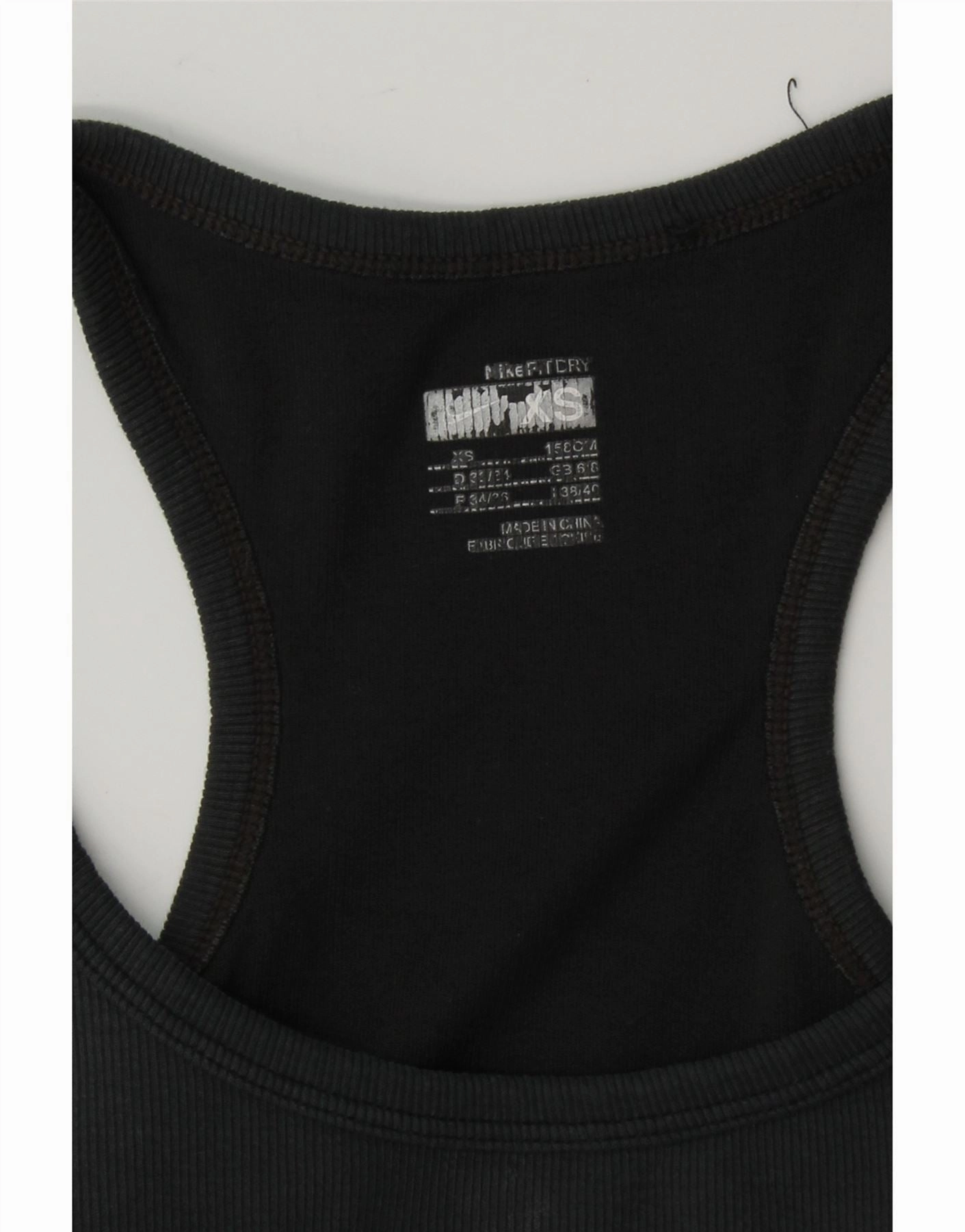 NIKE Womens Vest Top UK 6/8 XS Black Cotton