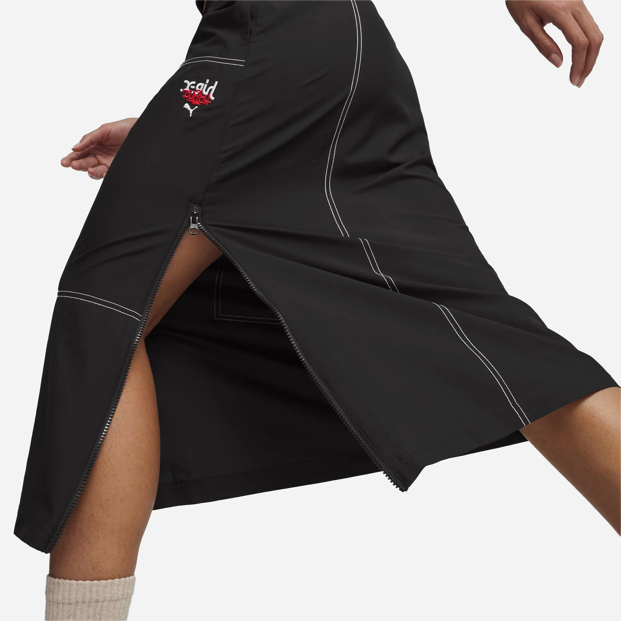 Puma | X-GIRL MIDI SKIRT  { BLACK