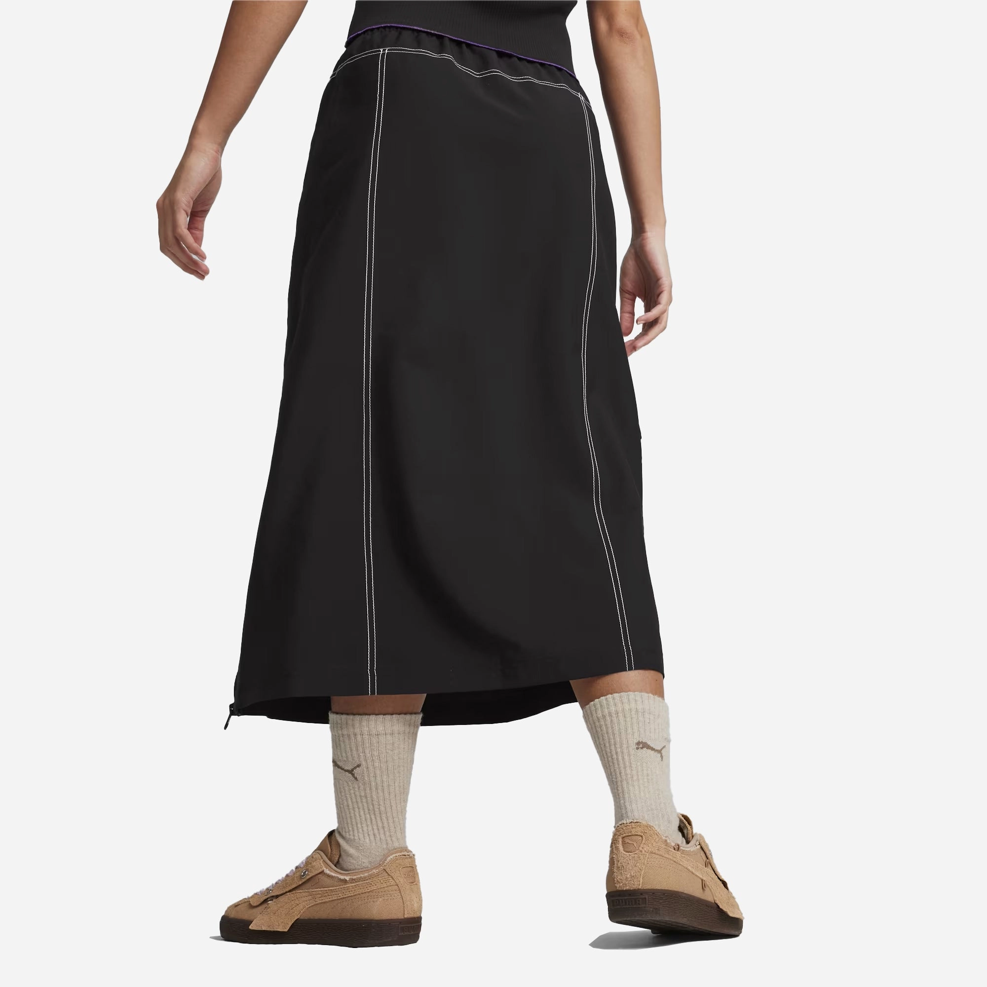 Puma | X-GIRL MIDI SKIRT  { BLACK