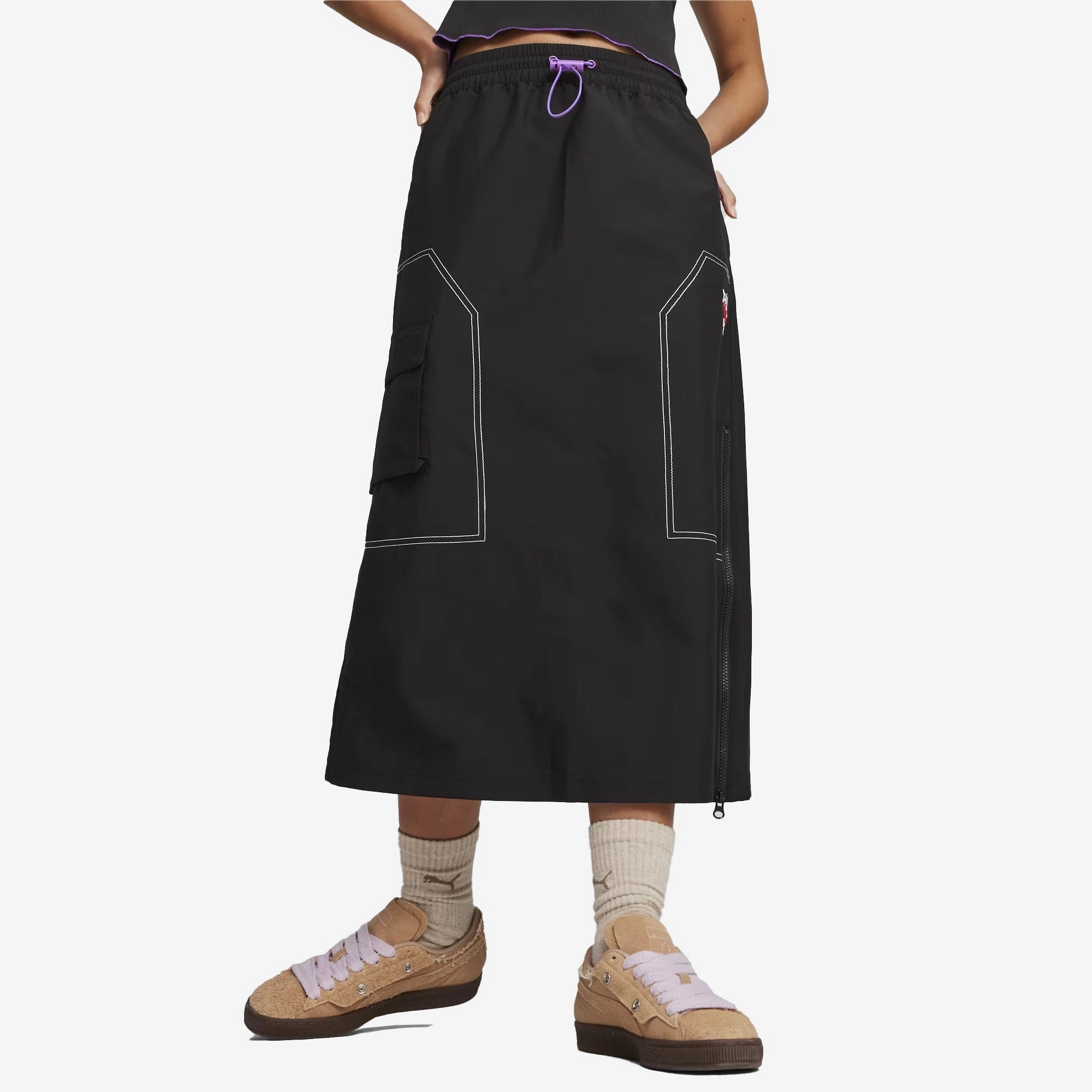 Puma | X-GIRL MIDI SKIRT  { BLACK