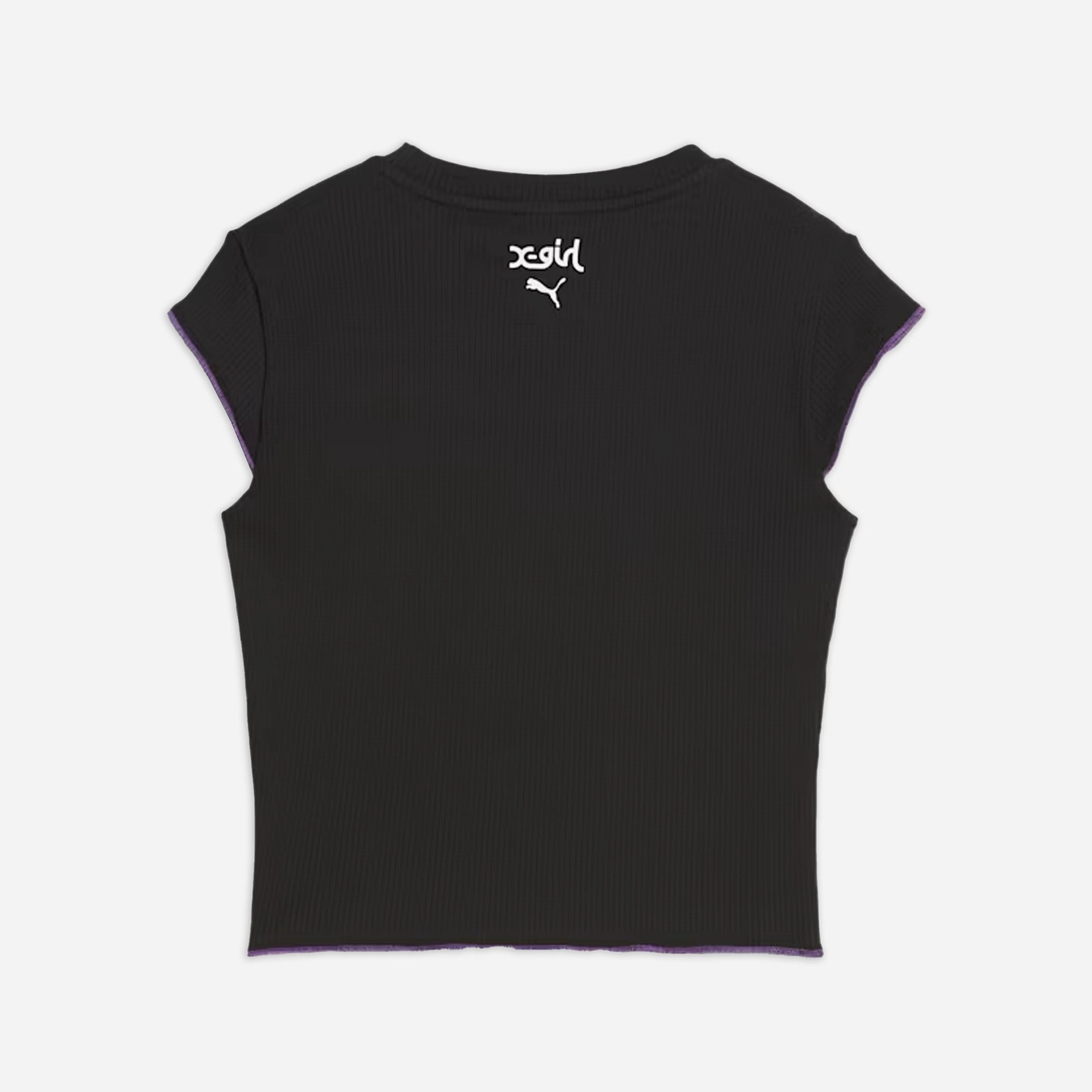 Puma | x X-GIRL RIBBED SLIM FIT TEE  { BLACK