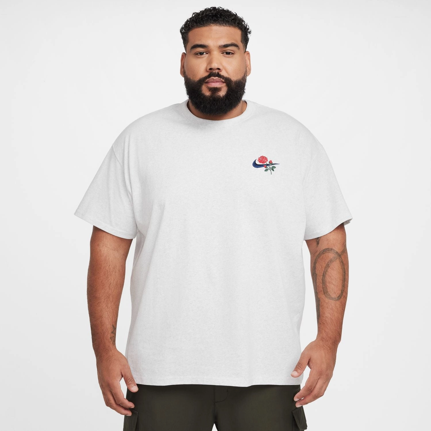 Rose Embroidered Heavyweight Tee - Mens