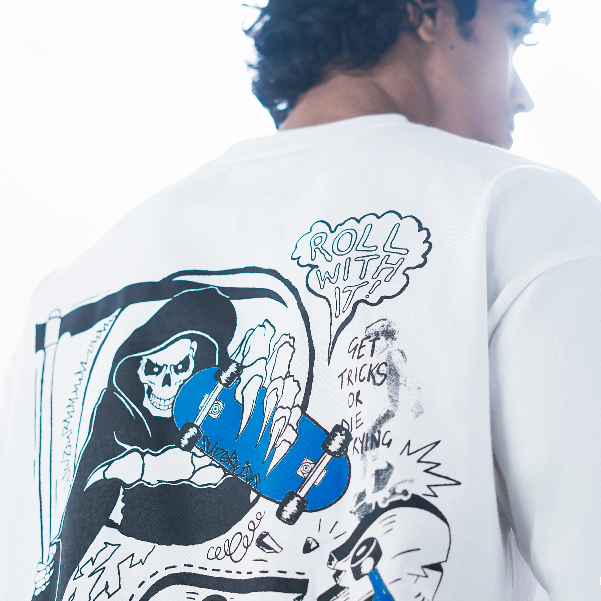 SUPERKICKS | GRIM SKATER' TEE { WHITE