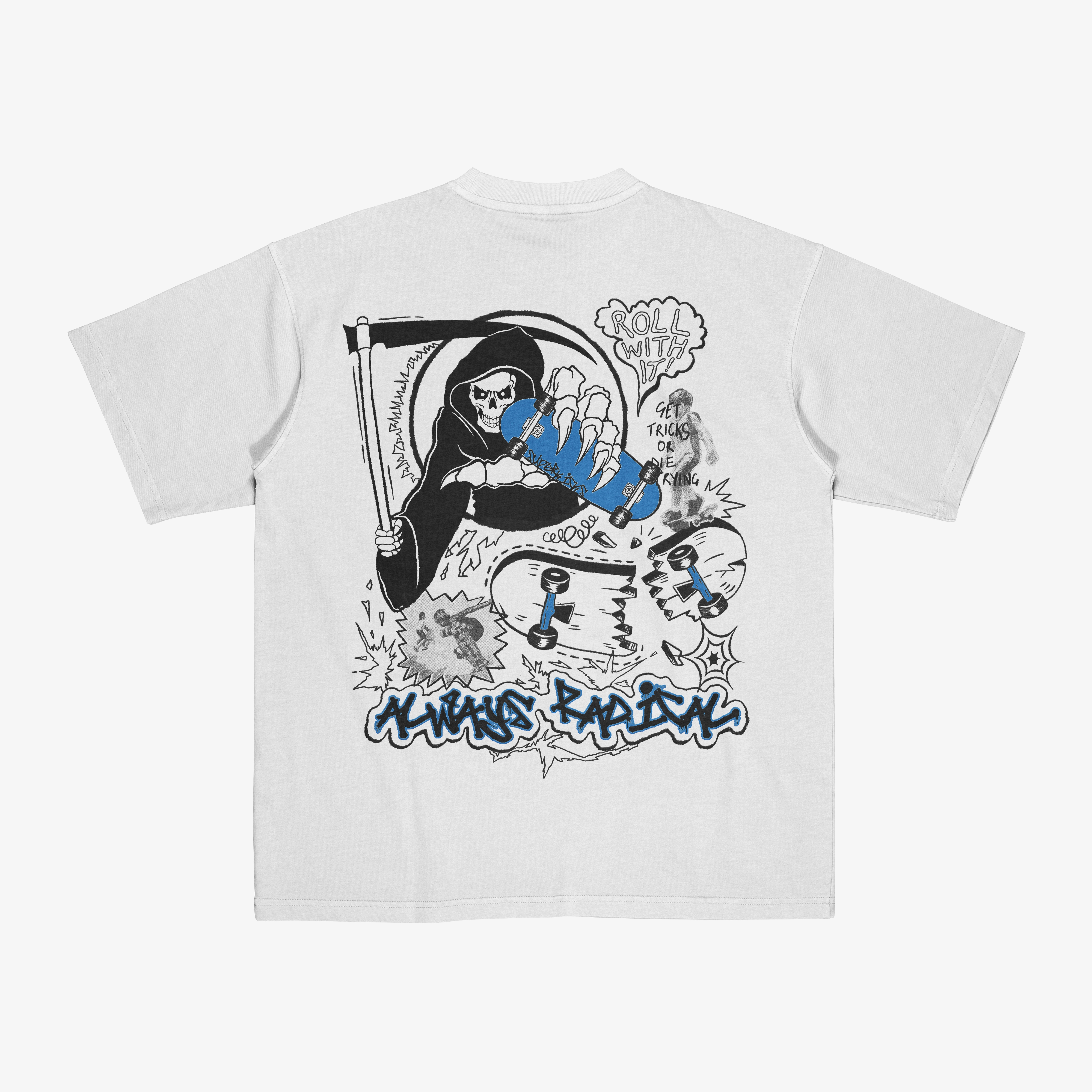 SUPERKICKS | GRIM SKATER' TEE { WHITE