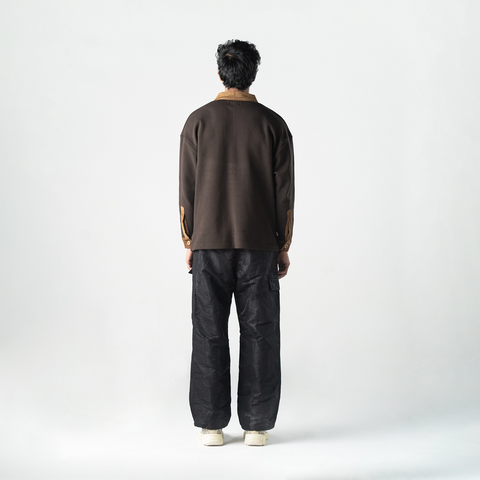 Superkicks | POLO: WAFFLE KNIT WITH CORDUROY DETAILS  { BROWN