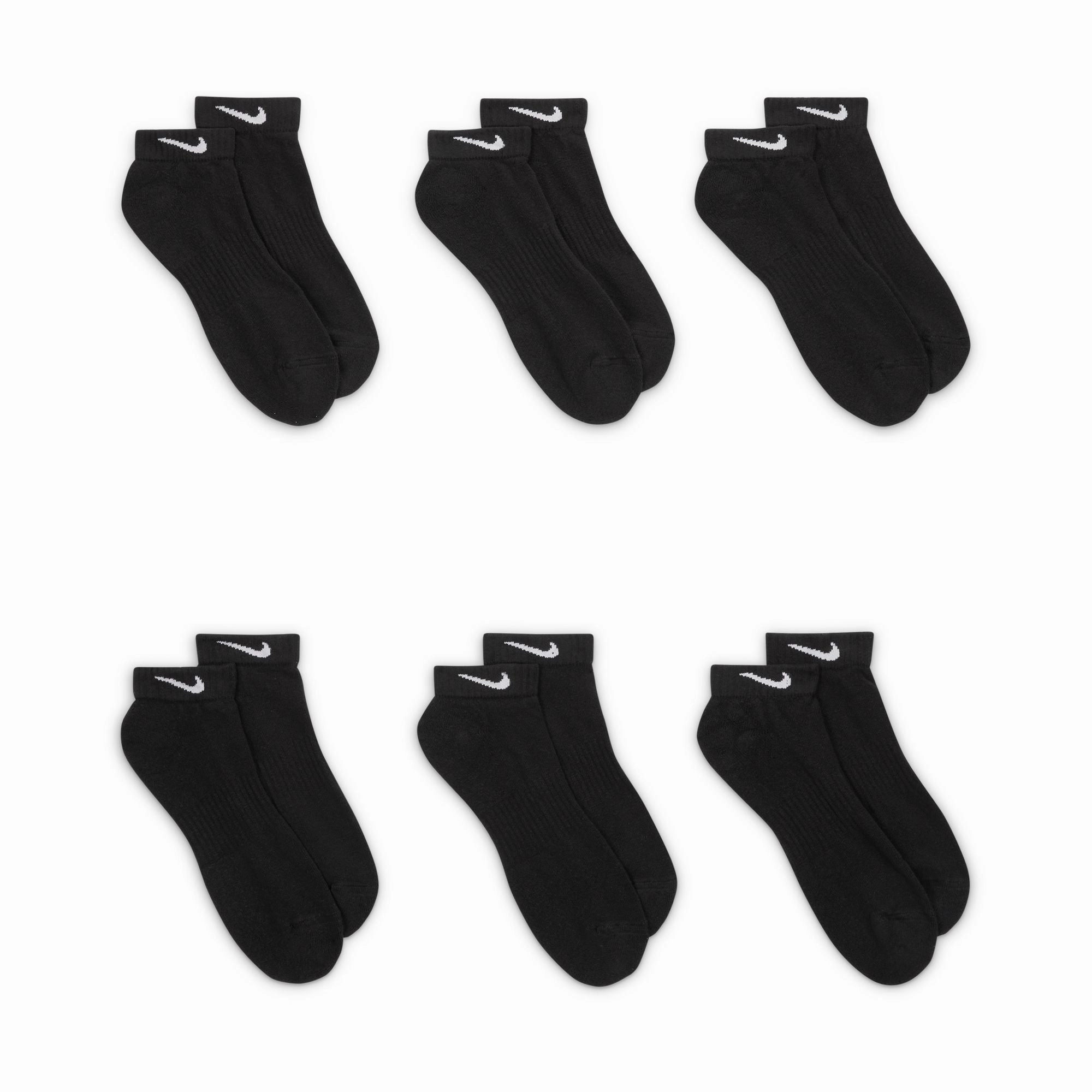 TRAINING LOW SOCKS BLACK (6 PACK)