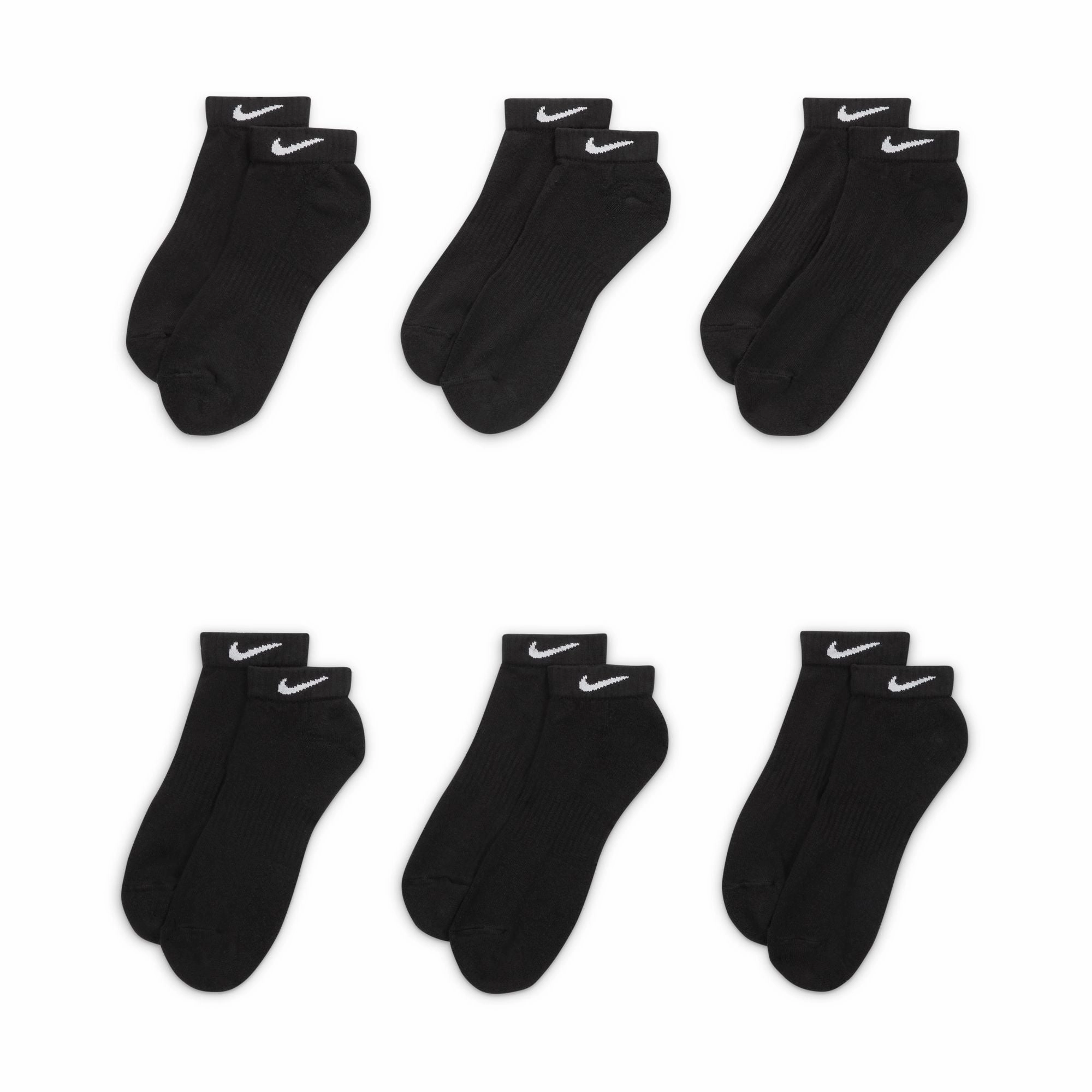 TRAINING LOW SOCKS BLACK (6 PACK)