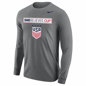 Unisex Nike USWNT SBC Grey Long Sleeve Tee