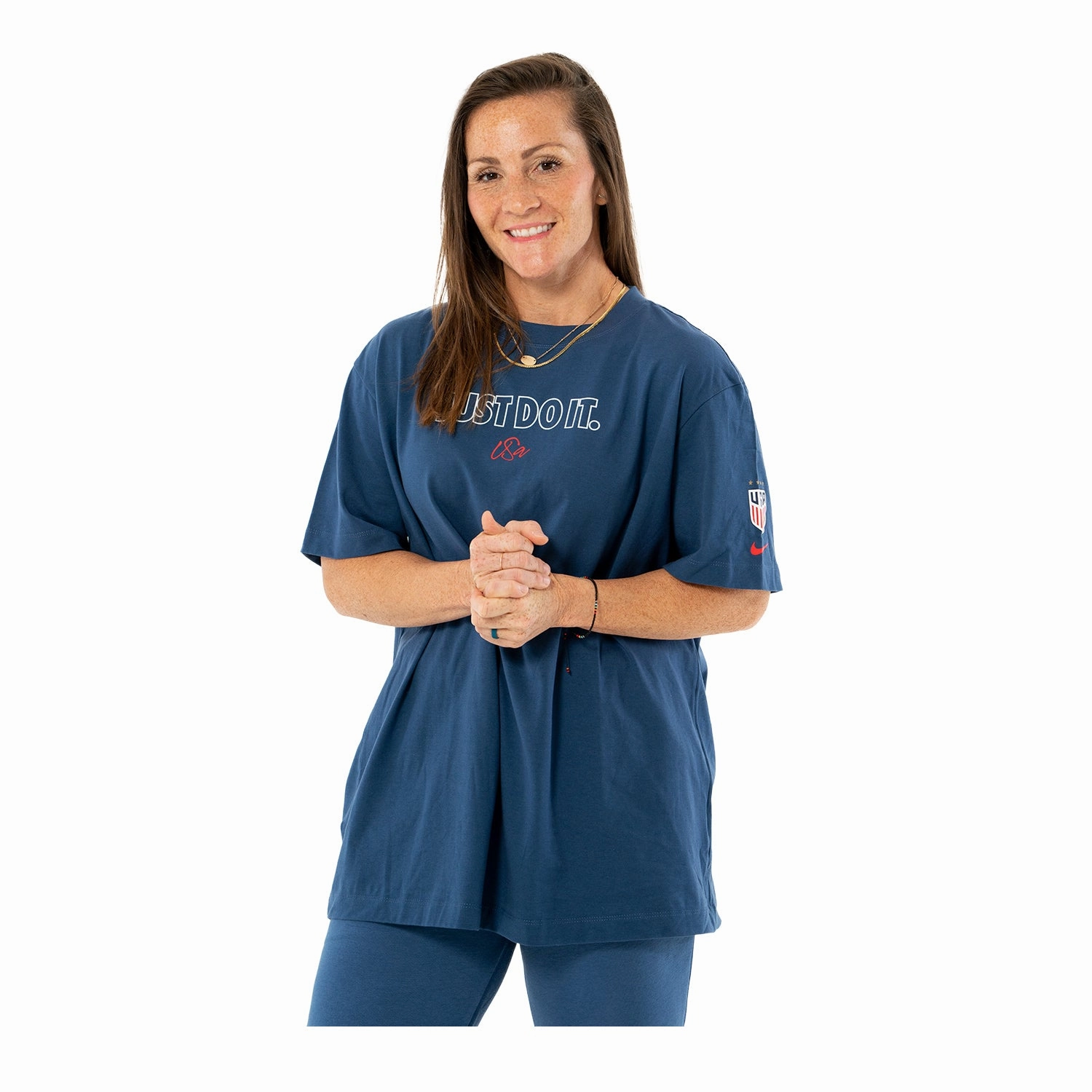Women's Nike USA Just Do It Blue Tee