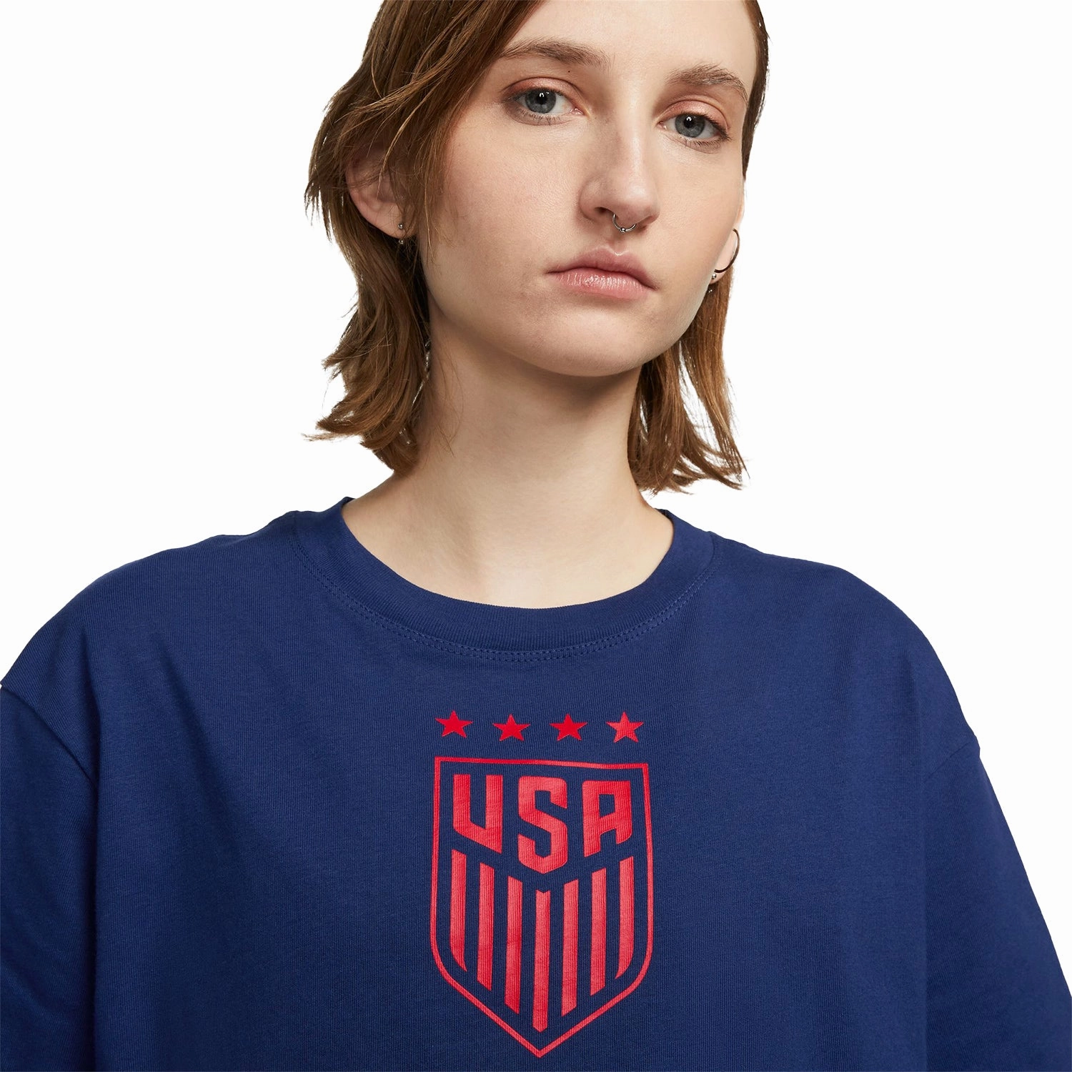 Women's Nike USWNT Crest Blue Tee